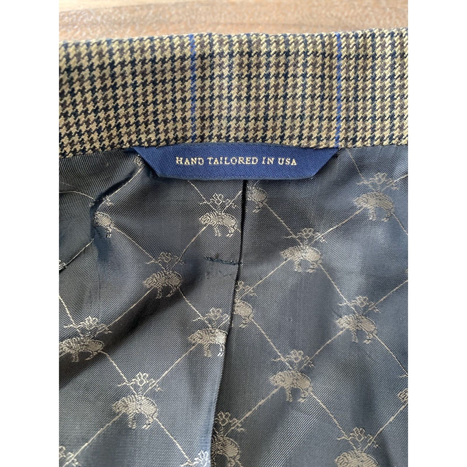 Brooks Brothers Brooks Brothers Blazer JACKET Single-Breasted Two-Button Houndstooth Plaid Wool Notch Lapel Regular Fit Men 54 Excellent Condition U.S. Made Size 54R - 3 Thumbnail
