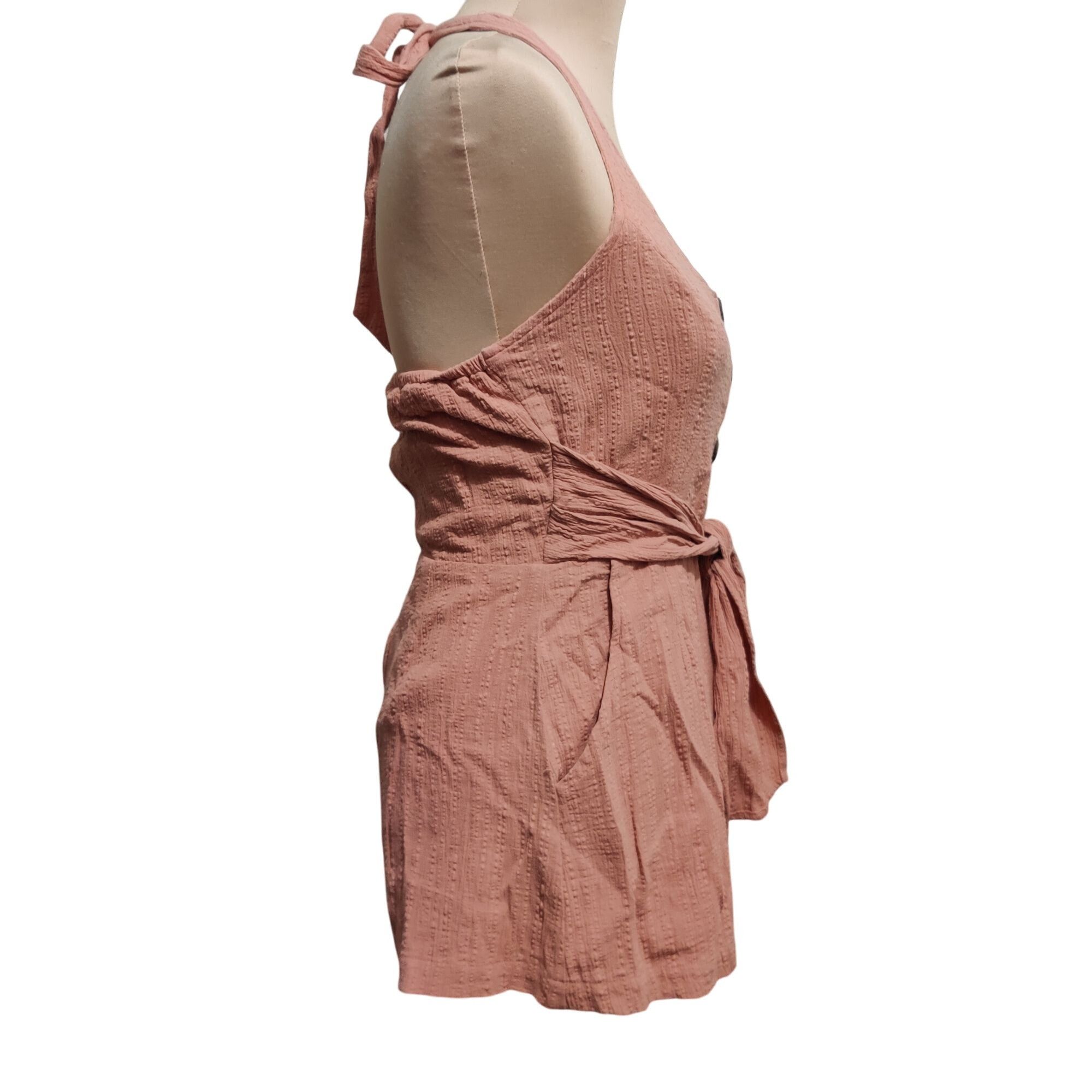 Other Cotton Candy LA M Textured Clay Halter Romper Button Front T Size M / US 6-8 / IT 42-44 - 6 Thumbnail