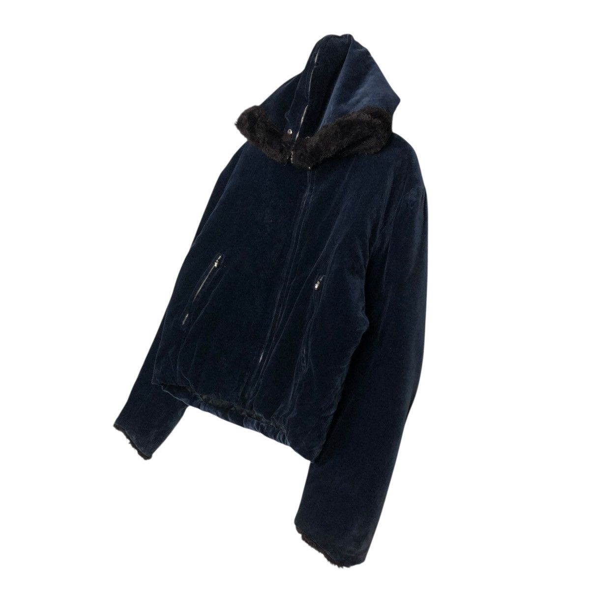 Japanese Brand 🔥RICH DARK BLUE BOMBER JACKET FUR INTERIOR ISSEY MIYAKE Size US L / EU 52-54 / 3 - 4 Thumbnail