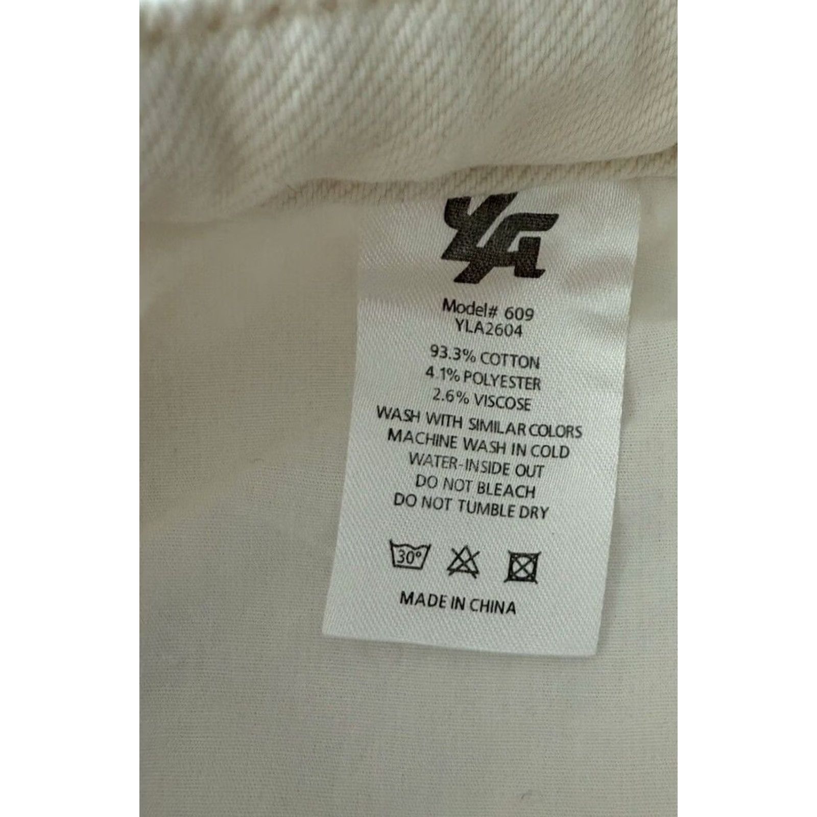 YoungLA YoungLA Jeans 609 Baggy White Denim 36L Mens Relaxed Fit 5-Pocket Jeans Hip Hop Grunge City Y2K Mens Size US 36 / EU 52 - 4 Thumbnail