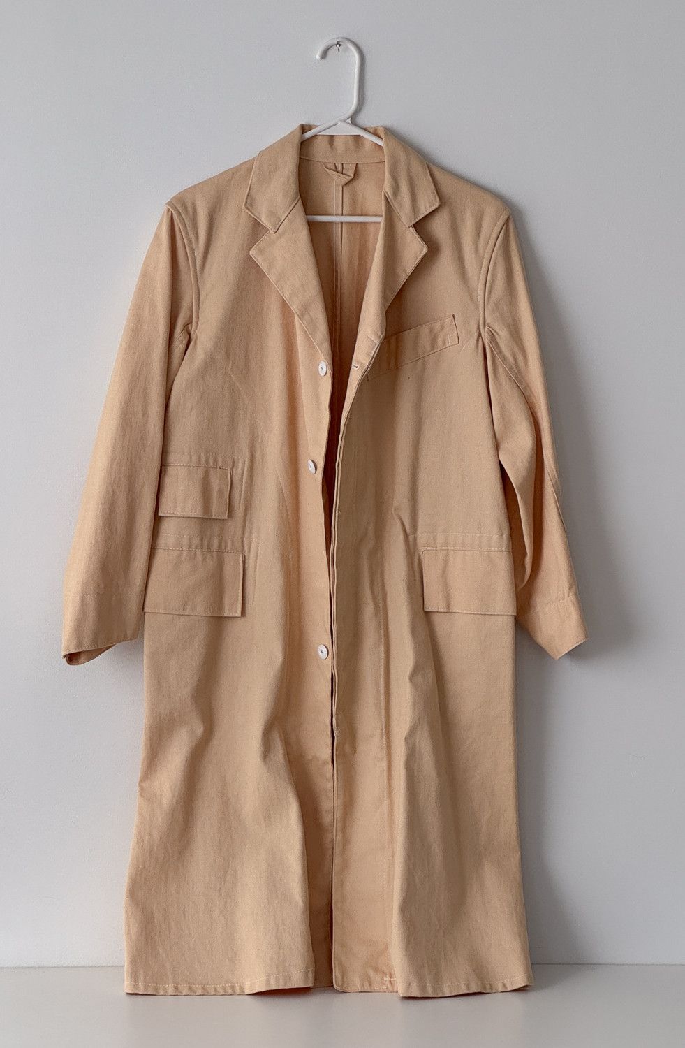 Vintage Vintage Workwear Trench Overcoat Cotton Beige 38 Size US S / EU 44-46 / 1 - 2 Thumbnail