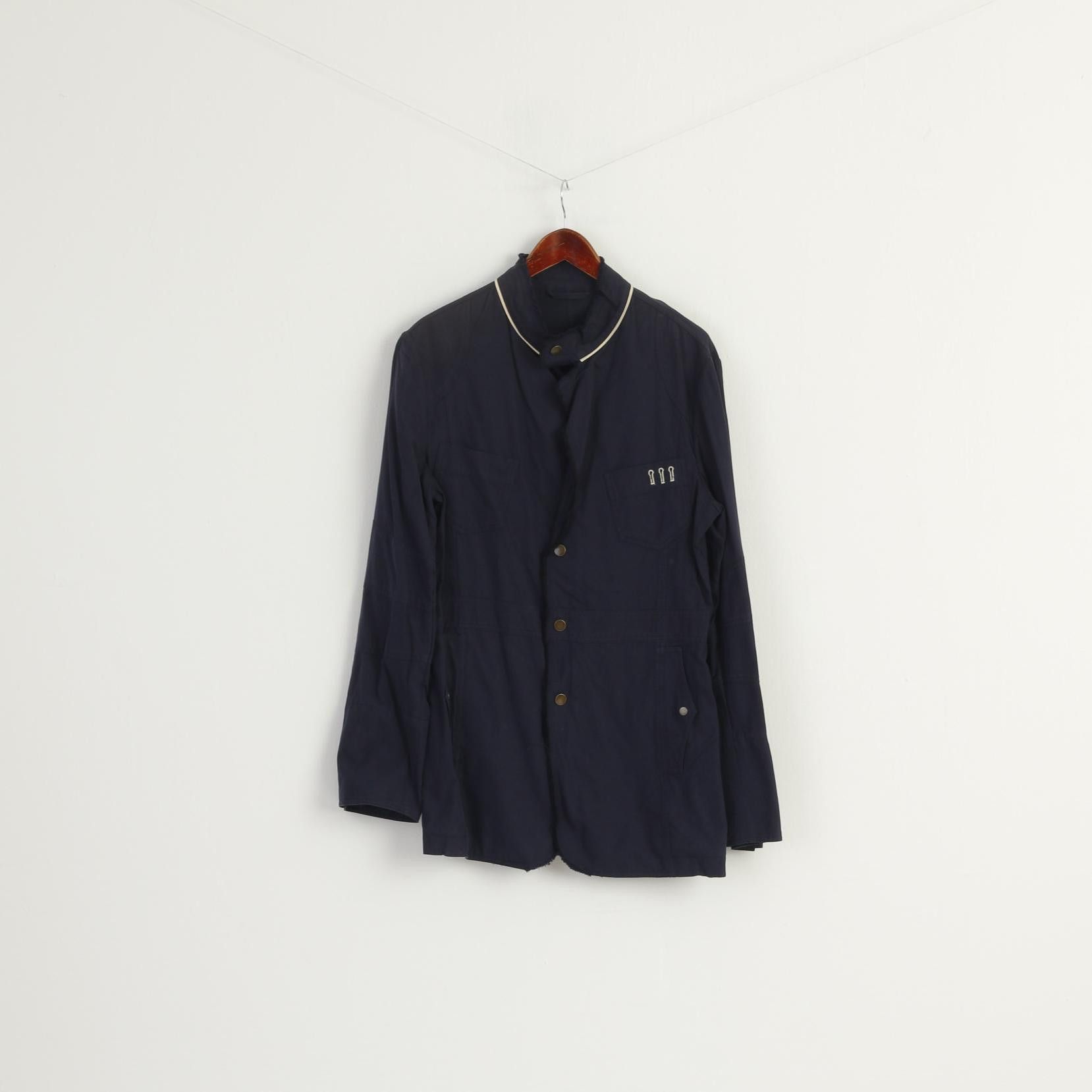 Pierre Cardin Pierre Cardin Paris Men 50 40 Blazer Navy Cotton 9634 Size 40R - 2 Thumbnail