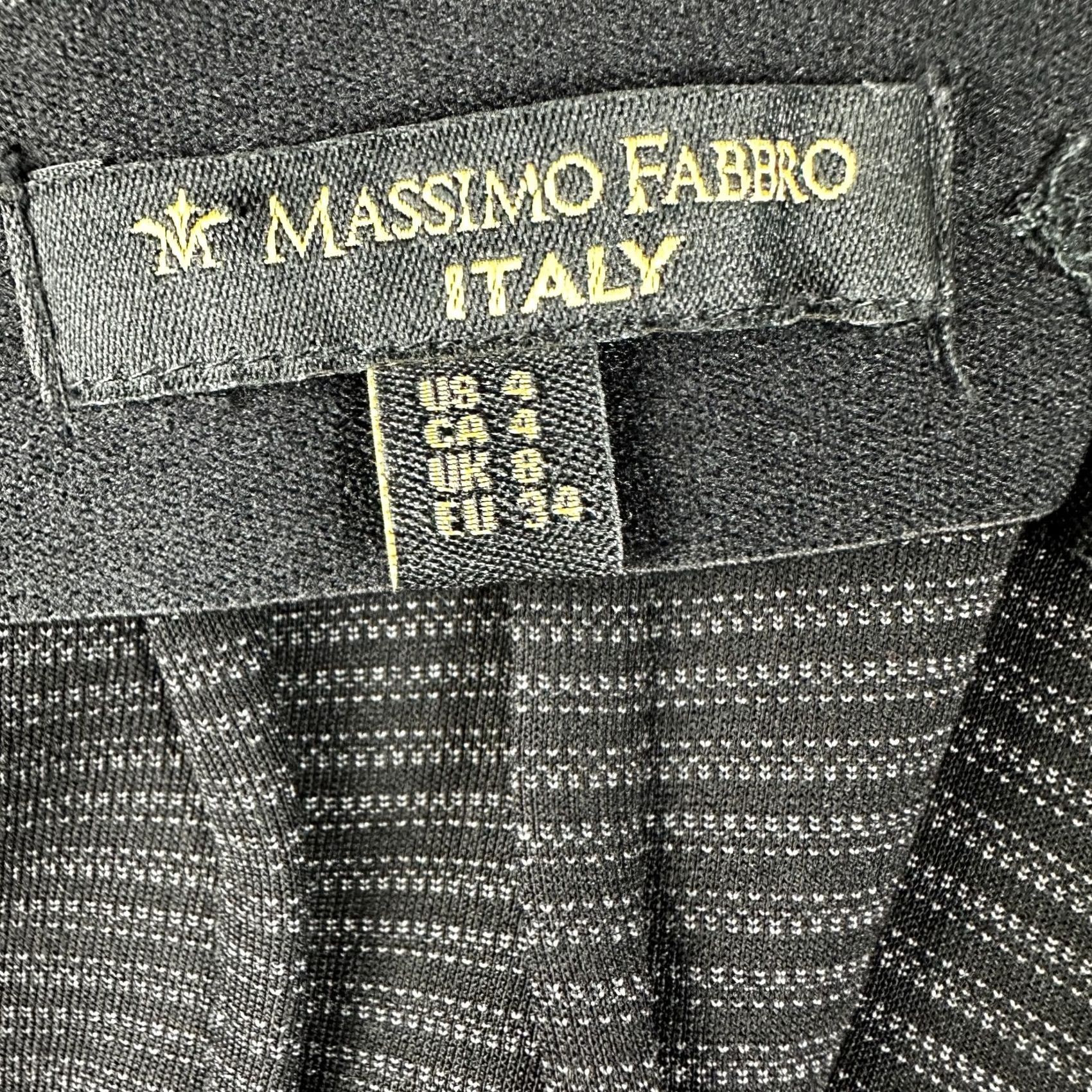 Vintage Massimo Fabbro Italy Skirt Womens 4 Black Stretch Knit Pencil Vent Back Zipper Size 27" / US 4 / IT 40 - 6 Thumbnail