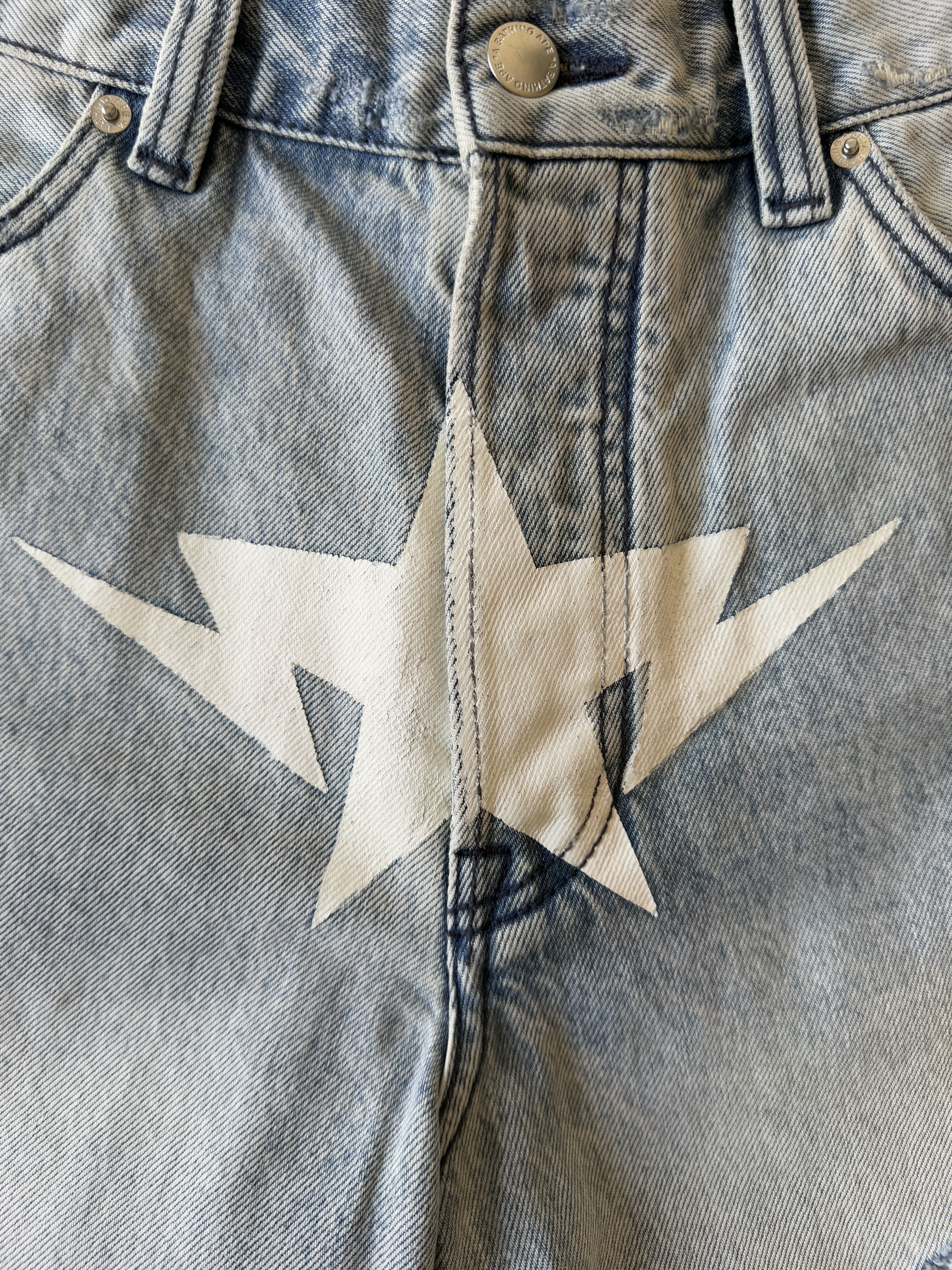 Bape BAPE DESTROYED STA RELAXED FIT 13OZ DEMIN SHORTS Size US 34 / EU 50 - 3 Thumbnail