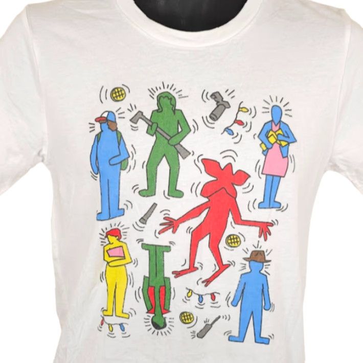 Vintage VINTAGE Stranger Things T Shirt Mens Size Small White Keith Haring Pop Art Netflix Show Size US S / EU 44-46 / 1 - 2 Thumbnail