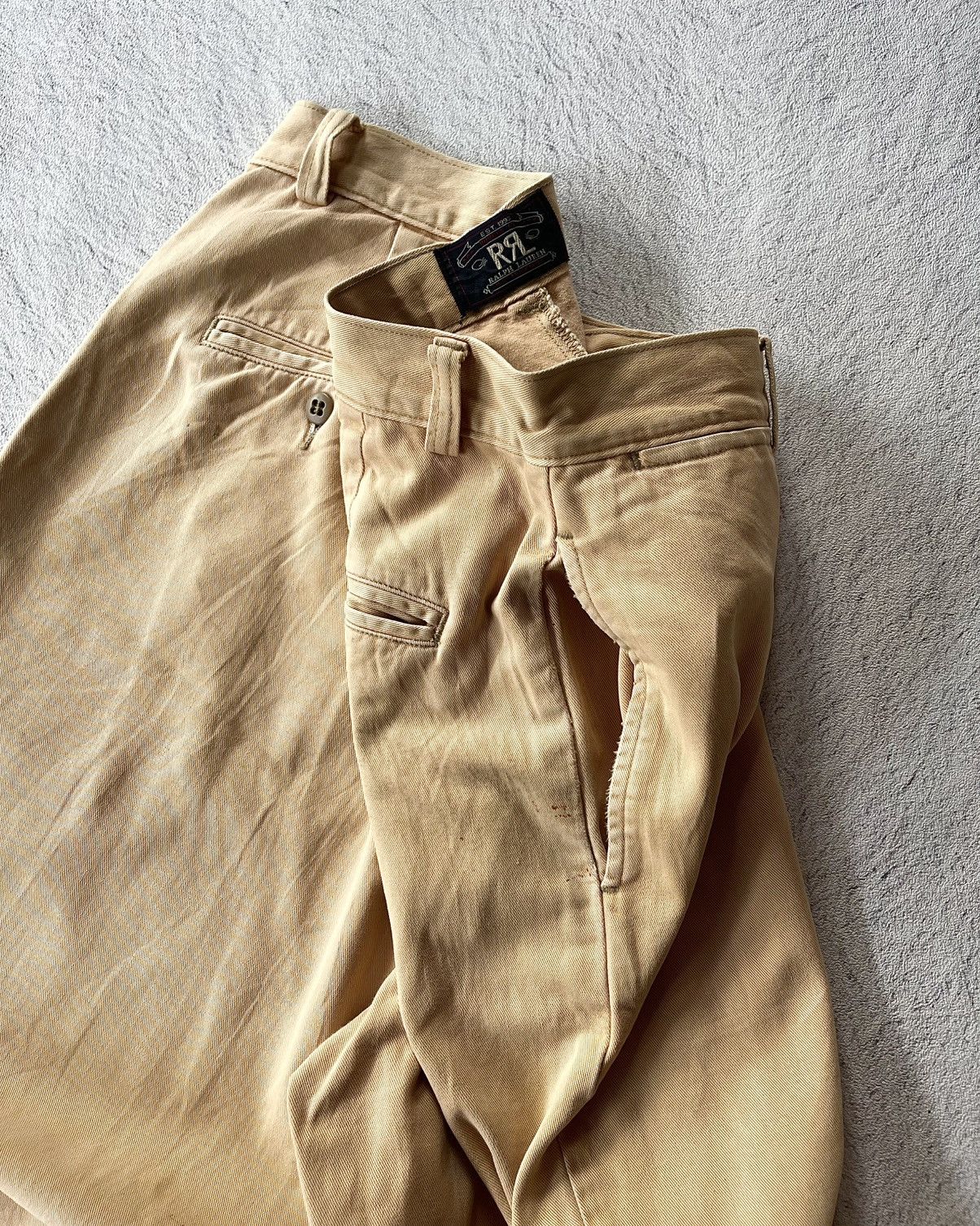 RRL Ralph Lauren 90s RRL Khaki Chino Wide Leg Fit Size US 30 / EU 46 - 9 Thumbnail