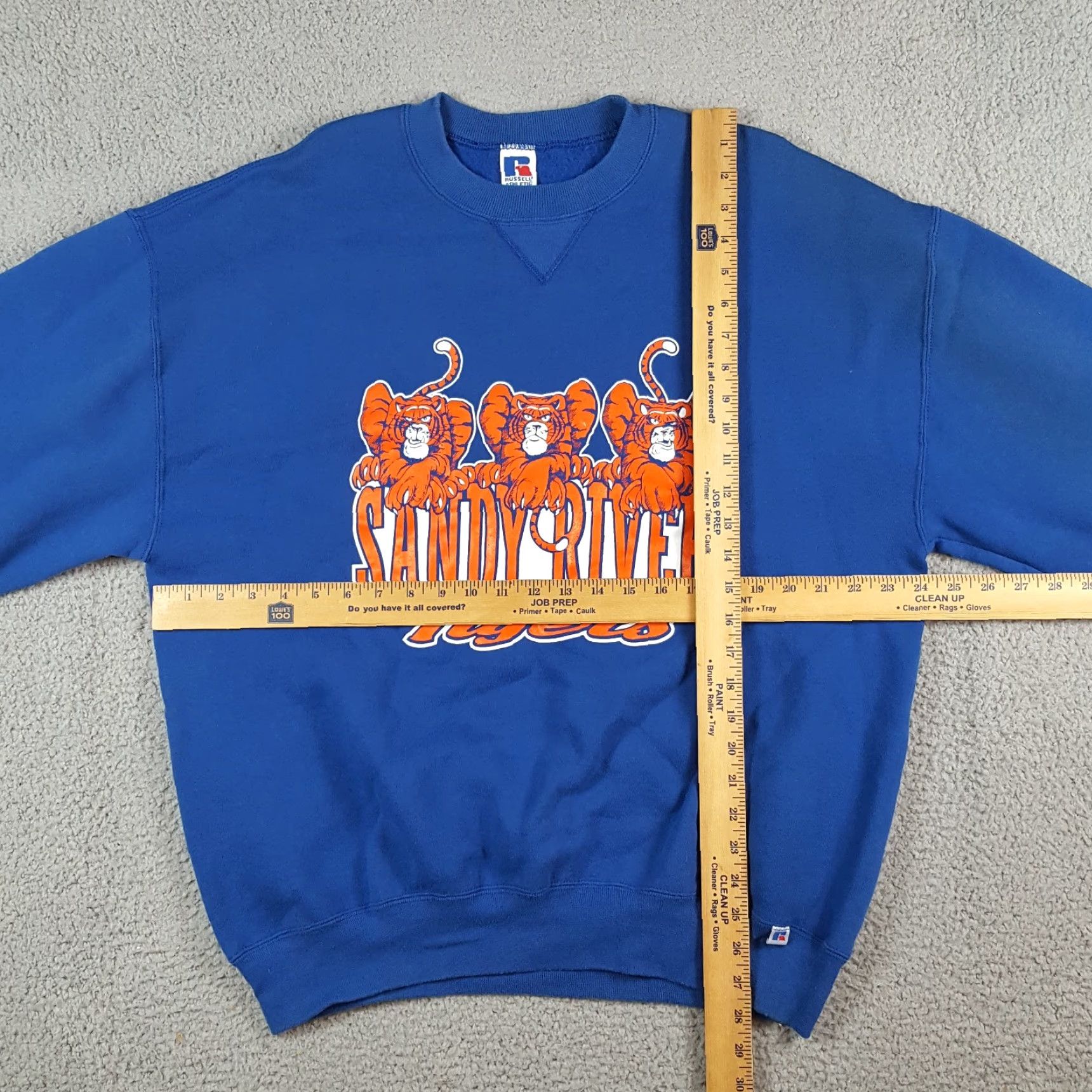 Russell Athletic VINTAGE Russell Athletic Sandy River Tigers School Football XL Pullover Crewneck Sweatshirt Blue Mens Football 90s College Retro University Sweatshirt Size US XL / EU 56 / 4 - 7 Thumbnail