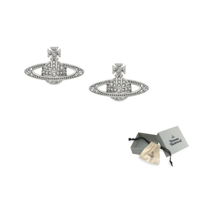 Vivienne Westwood Vivienne Westwood Classic Saturn Crystal Earrings 0079 Size ONE SIZE - 1 Thumbnail