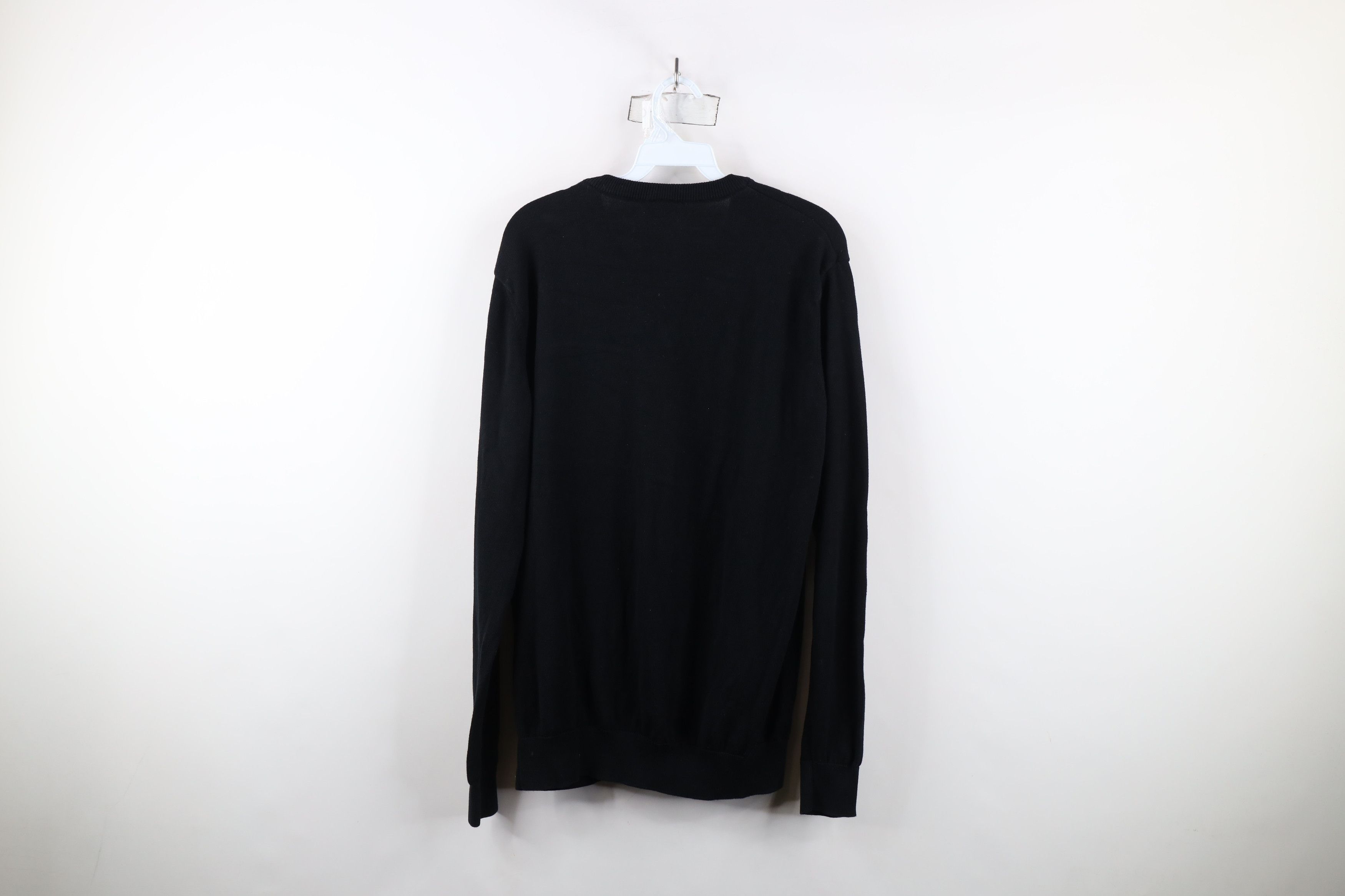 Lacoste × Vintage Vintage Lacoste Faded Croc Logo Knit V-Neck Sweater Black Size US M / EU 48-50 / 2 - 10 Thumbnail