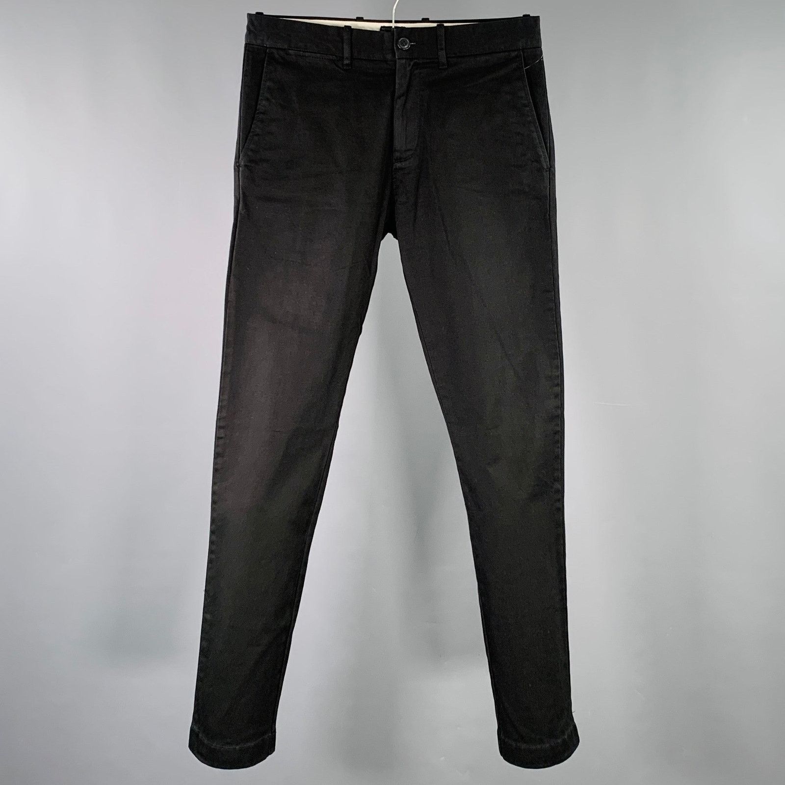 J.Crew J.CREW Size 28 Black Cotton Blend Flat Front Casual Pants Size US 28 / EU 44 - 1 Thumbnail