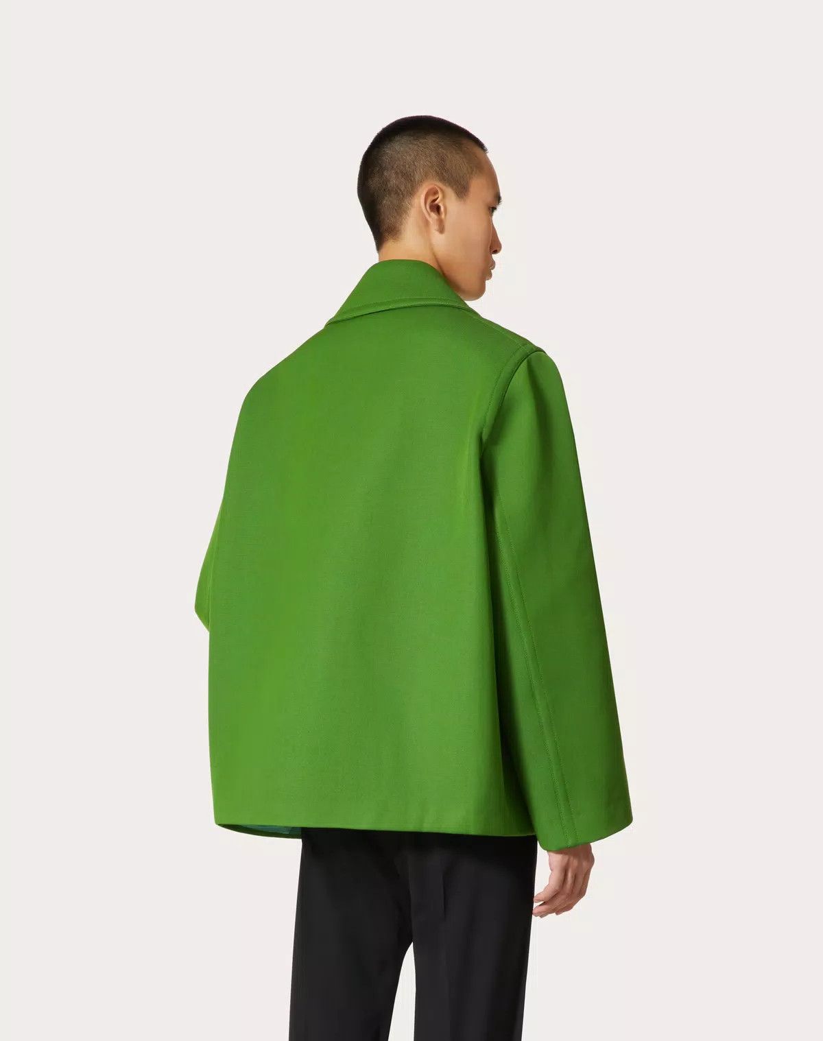 Valentino oc11z0725 Technical Wool Peacoat in Light Green Size US XL / EU 56 / 4 - 3 Thumbnail
