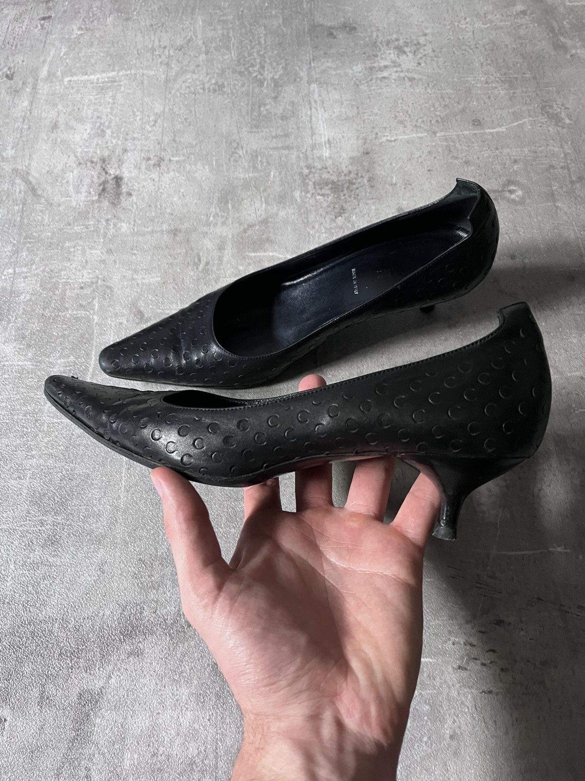 Helmut Lang Helmut Lang F/W 2000 Textured leather mini heels Size US 7 / IT 37 - 2 Thumbnail