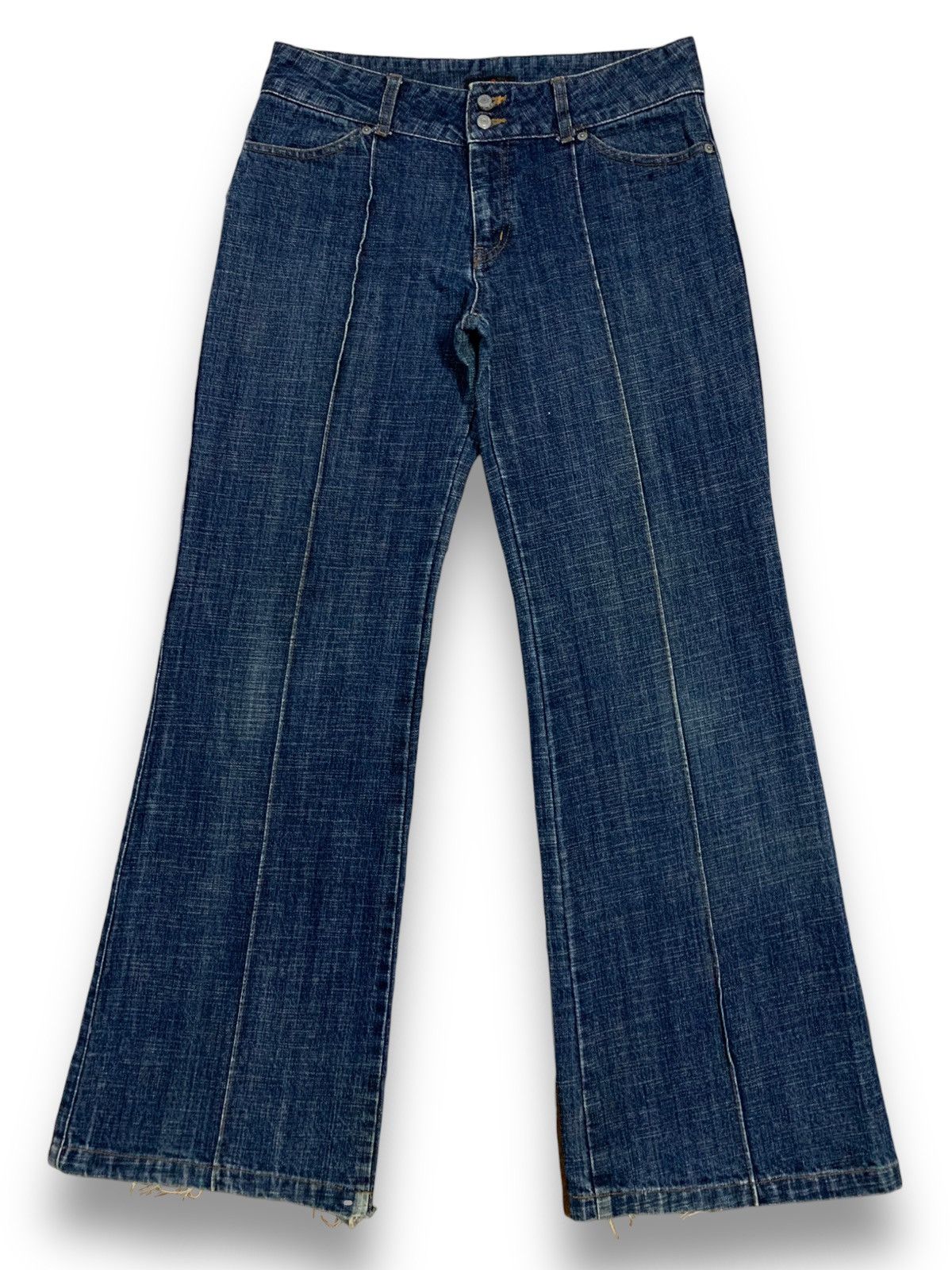 Japanese Brand Vintage Camel Road Faded Wash Flare Bell Bottom Panel Jeans Size US 31 - 1 Thumbnail