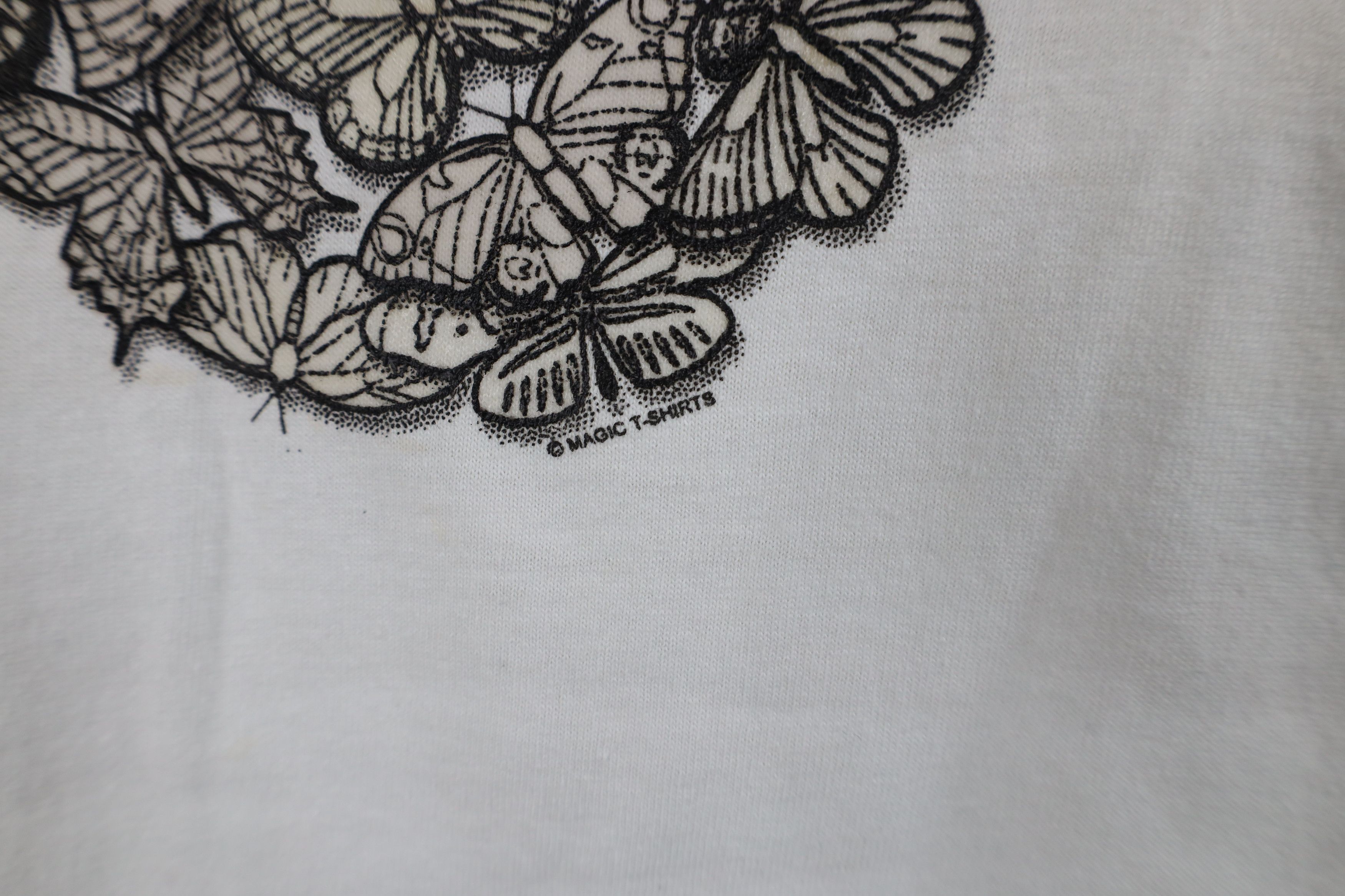 Vintage Deadstock Vintage 90s Y2K Burst Butterfly T-Shirt White Size XXL / US 16-18 / IT 52-54 - 5 Thumbnail