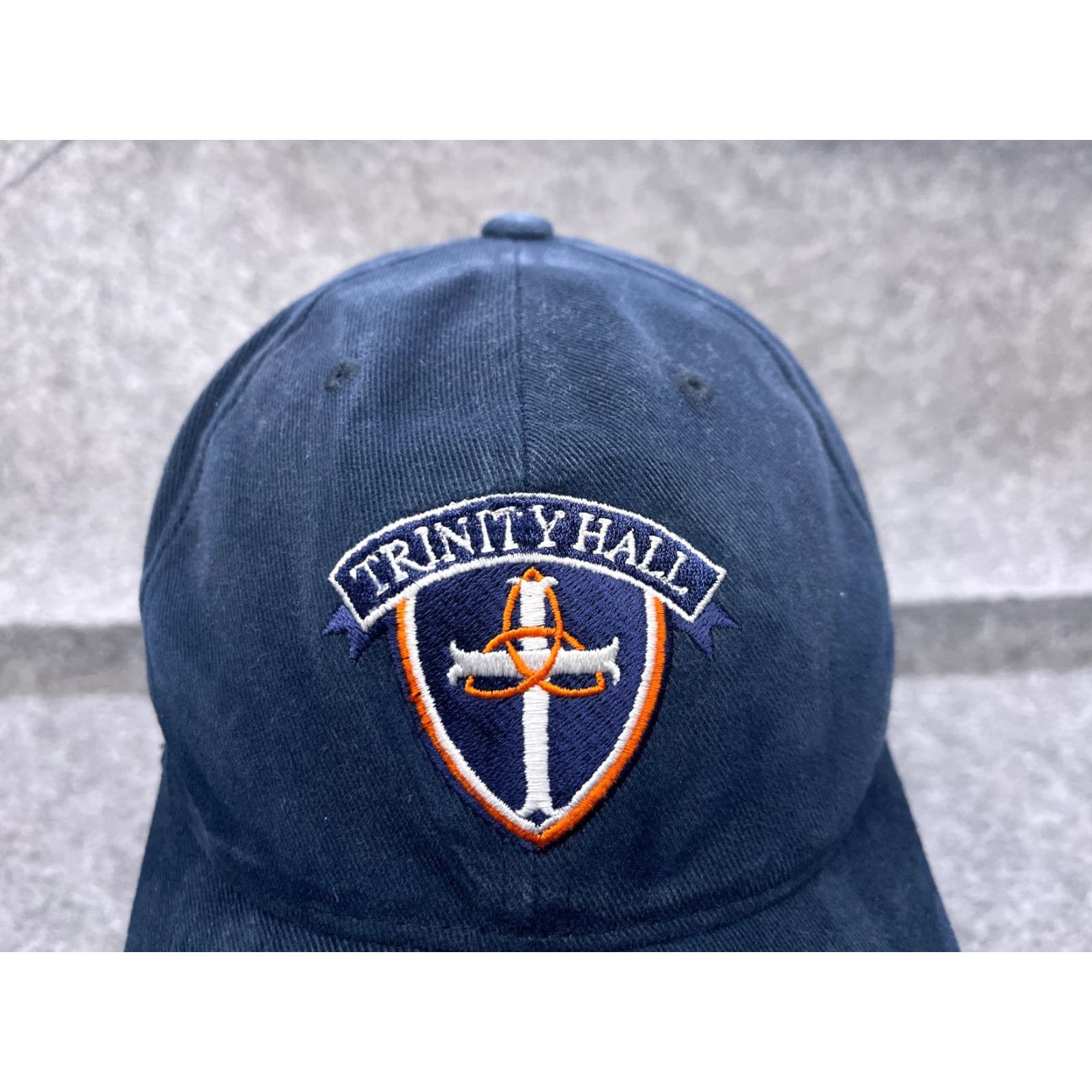 Vintage Yupoong Hat Cap Strap Back Adult One Size Blue Cotton Trinity Hall School Size ONE SIZE - 2 Thumbnail