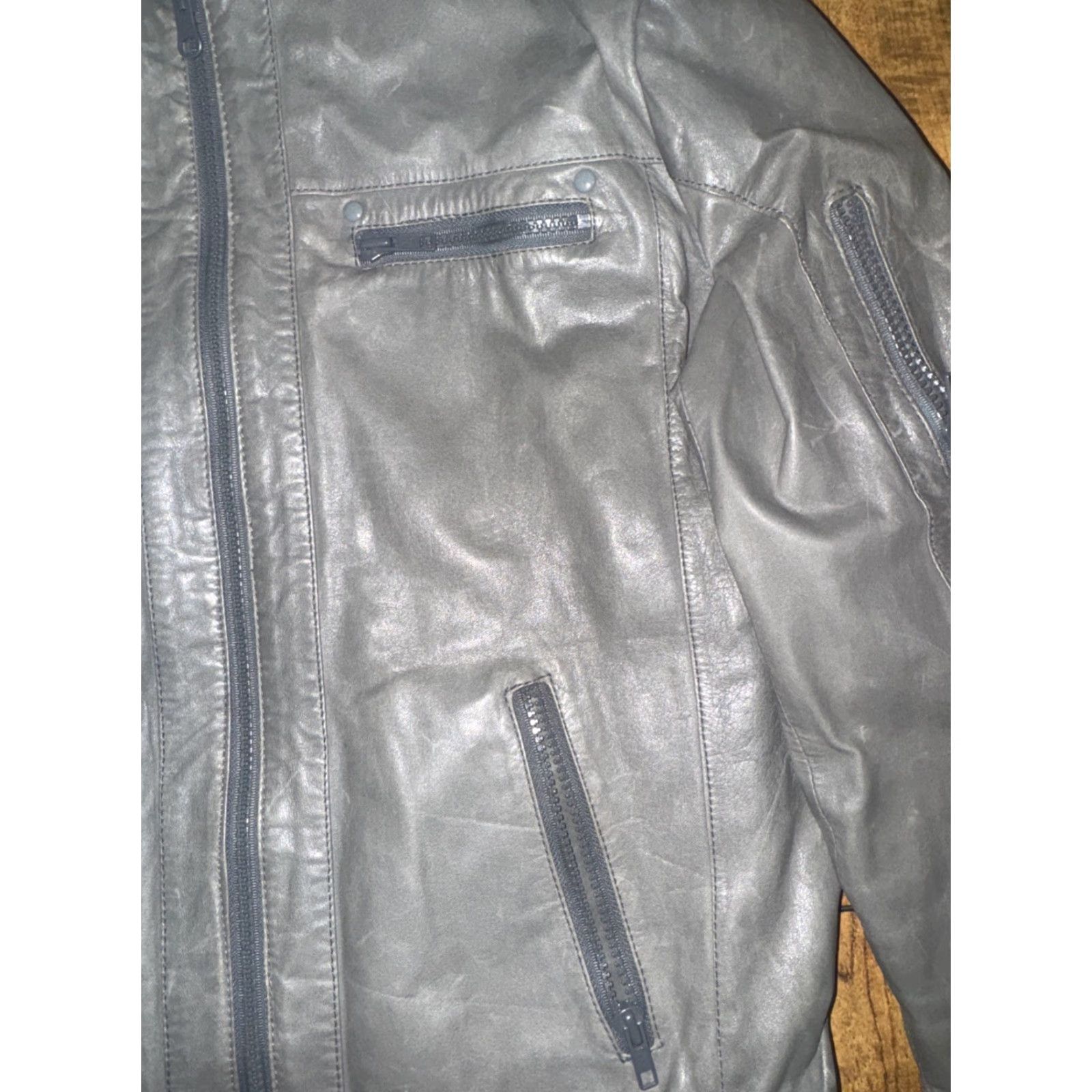 Vintage Marsee Reversible Leather Biker Jacket Gray Men’s Size 42 Medium 20x24 Jackets/Motorcycle Vintage Style Size US M / EU 48-50 / 2 - 3 Thumbnail