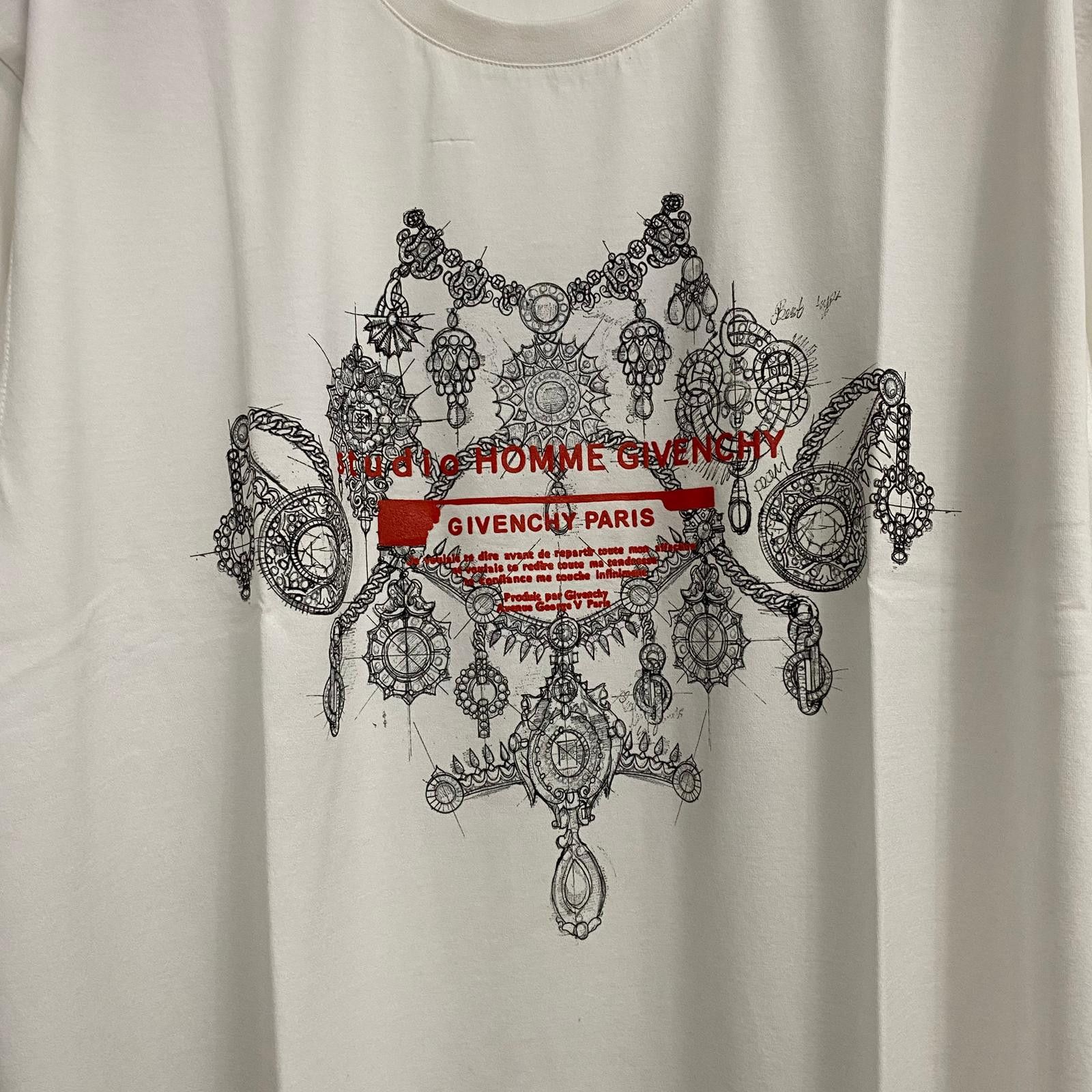 Givenchy White Jewellery Studio Homme Logo T-Shirt Size US XL / EU 56 / 4 - 7 Thumbnail