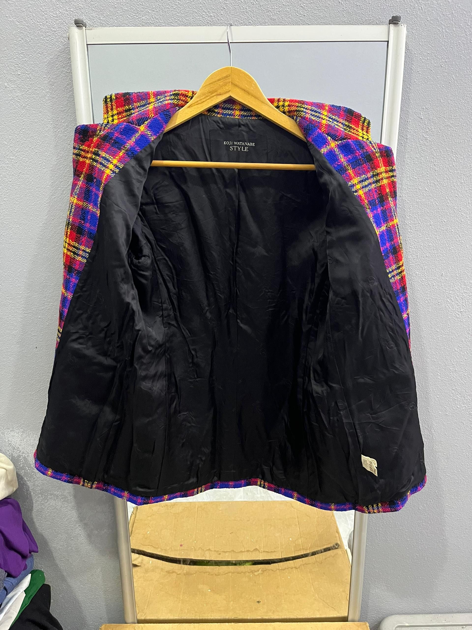 Japanese Brand Koji Watanabe Wool Tartan Blazer CDG Yohji Vibe Size US XS / EU 42 / 0 - 5 Thumbnail