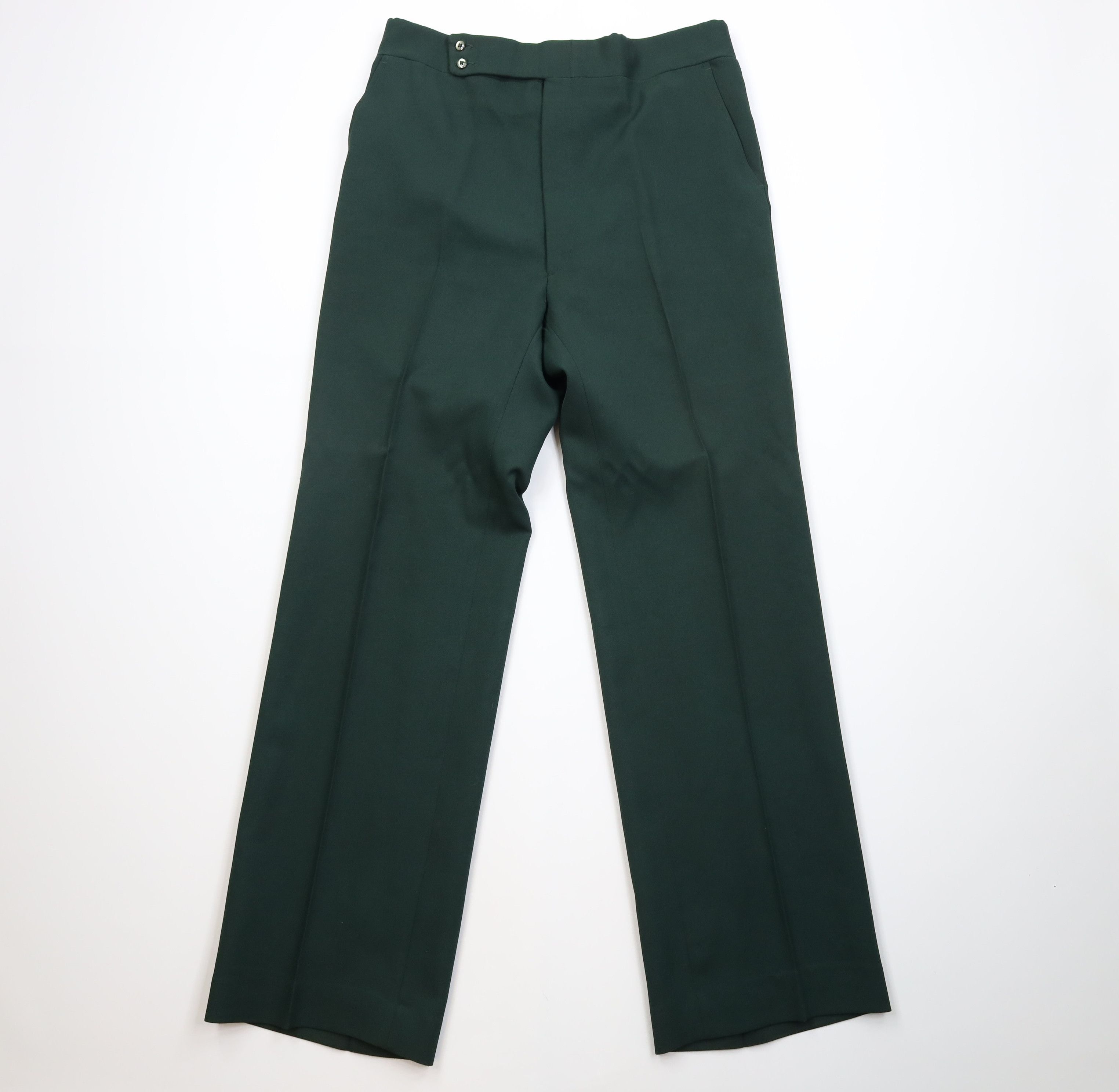 Vintage Vintage 70s Streetwear Bell Bottoms Chino Pants Green USA Size US 34 / EU 50 - 1 Thumbnail