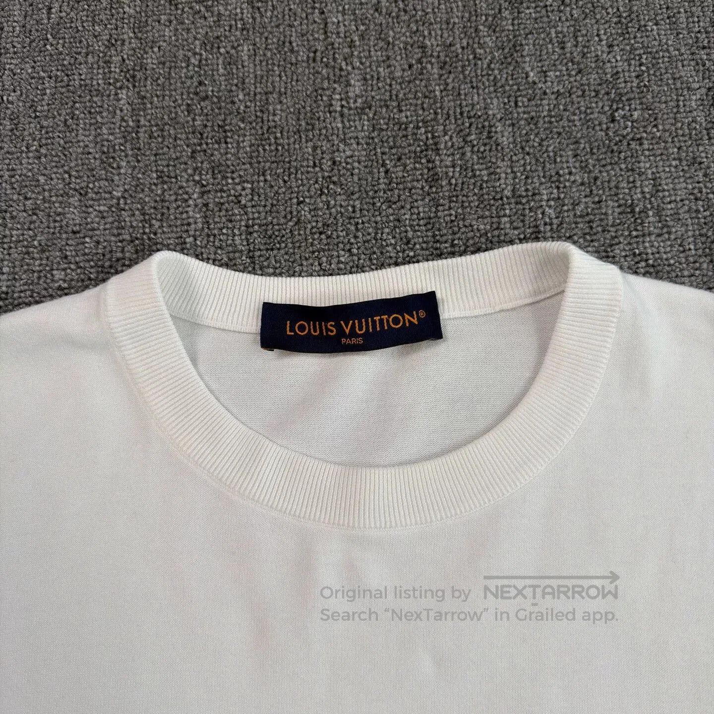 Louis Vuitton LV White Cuff Print Knit Short-Sleeve. Size US S / EU 44-46 / 1 - 3 Thumbnail
