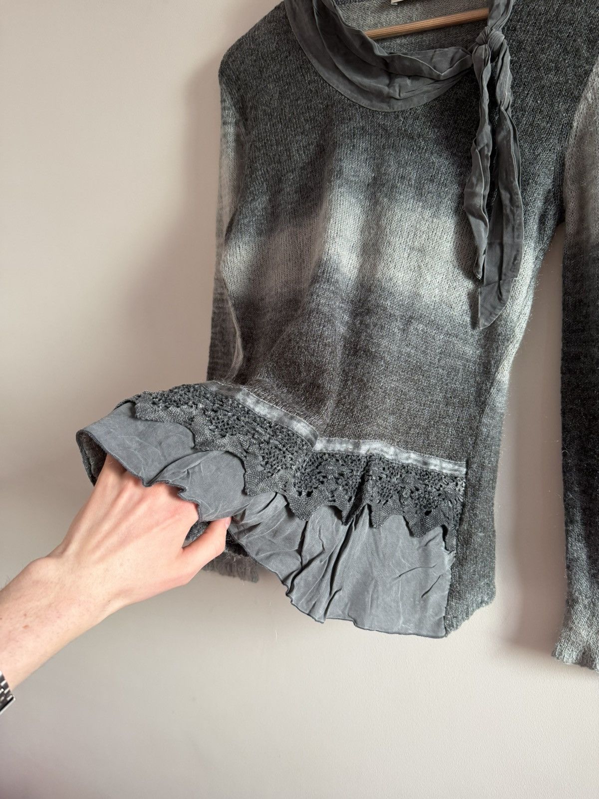 Vintage Gradient Mohair Knit Sweater with Scarf Detail Size M / US 6-8 / IT 42-44 - 5 Thumbnail