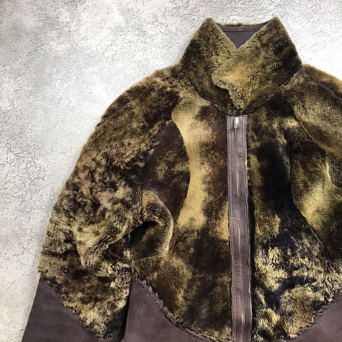 Vintage Vintage 90s Fur Lined Bomber Jacket Y2K Grunge Black Boxy L Size L / US 10 / IT 46 - 2 Thumbnail