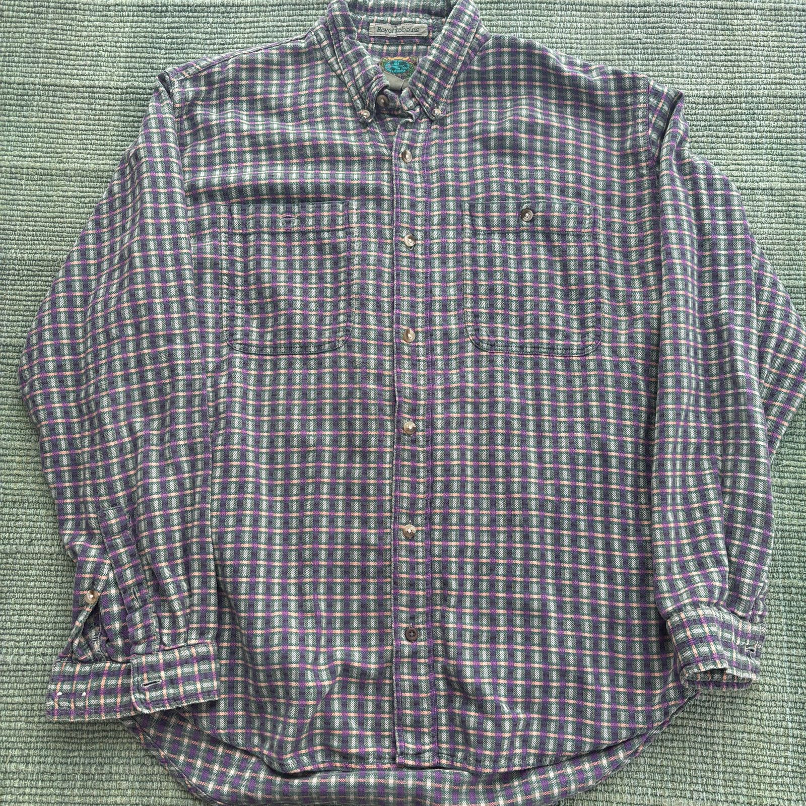 Royal Robbins Vintage 1990s Royal Robbins cotton plaid gray flannel Size US L / EU 52-54 / 3 - 1 Thumbnail