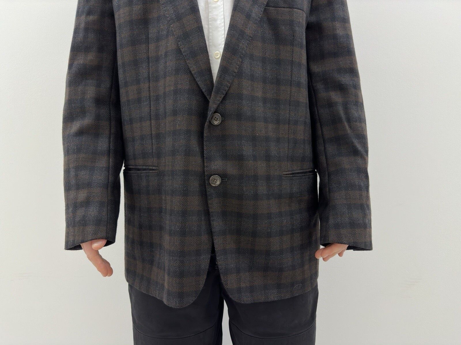 Hugo Boss Hugo Boss Wool Cashmere Blazer Coat Jacket Mens Plaid Size 42R - 5 Thumbnail