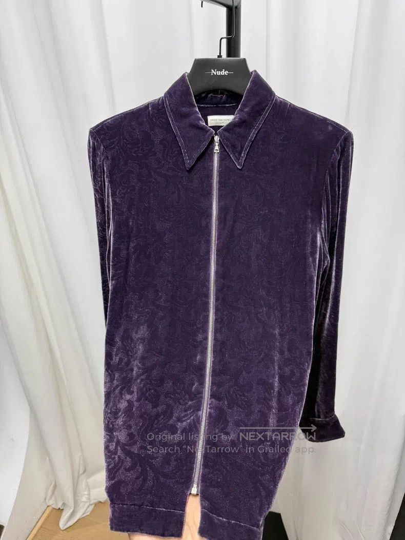 Dries Van Noten Dries Van Noten Velvet Dark Pattern Gem Button Shirt Size US S / EU 44-46 / 1 - 1 Thumbnail