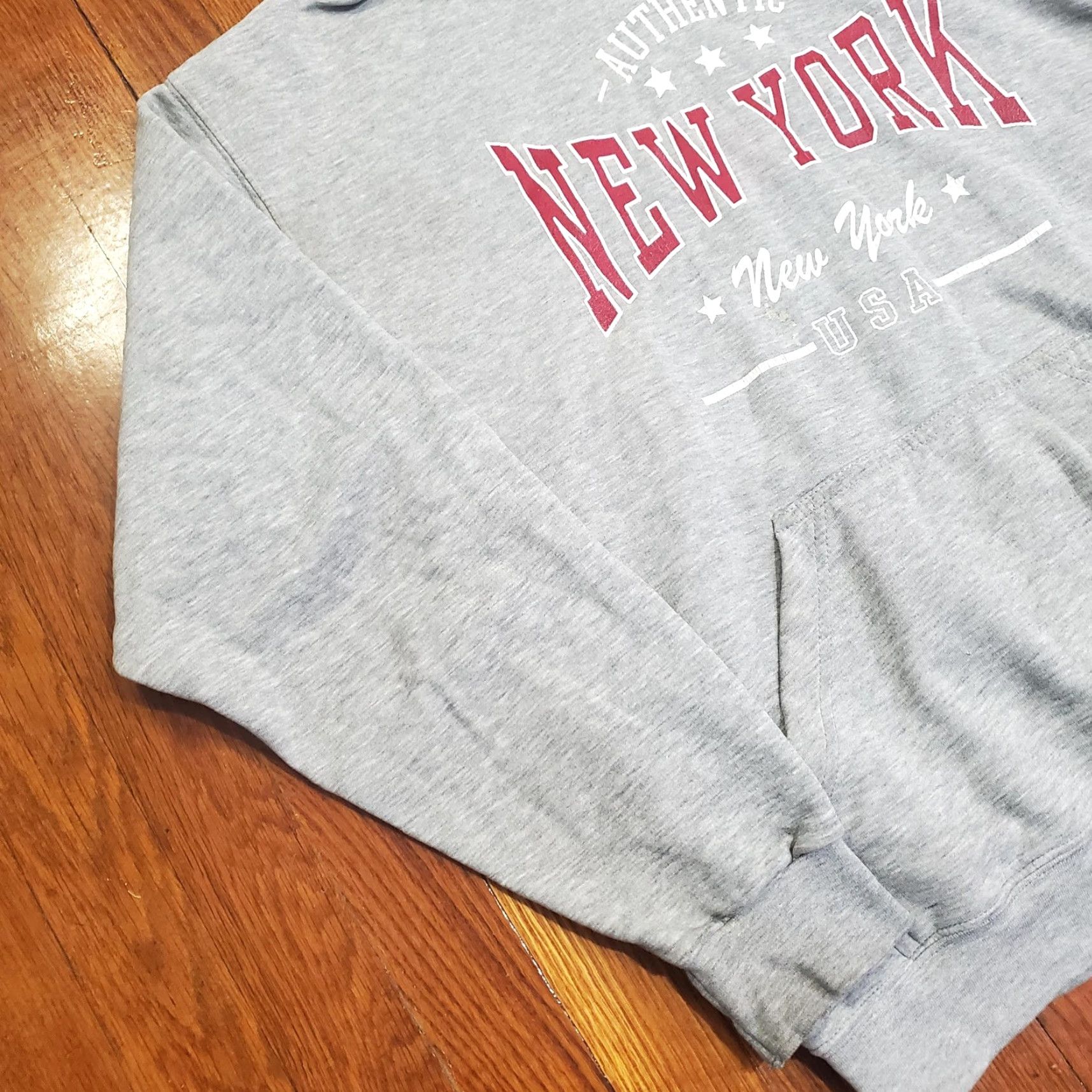 Vintage Point Sportswear Hoodie Mens Medium Gray New York City Pullover Sweatshirt Graphic Print Kangaroo Pocket Size US M / EU 48-50 / 2 - 2 Thumbnail