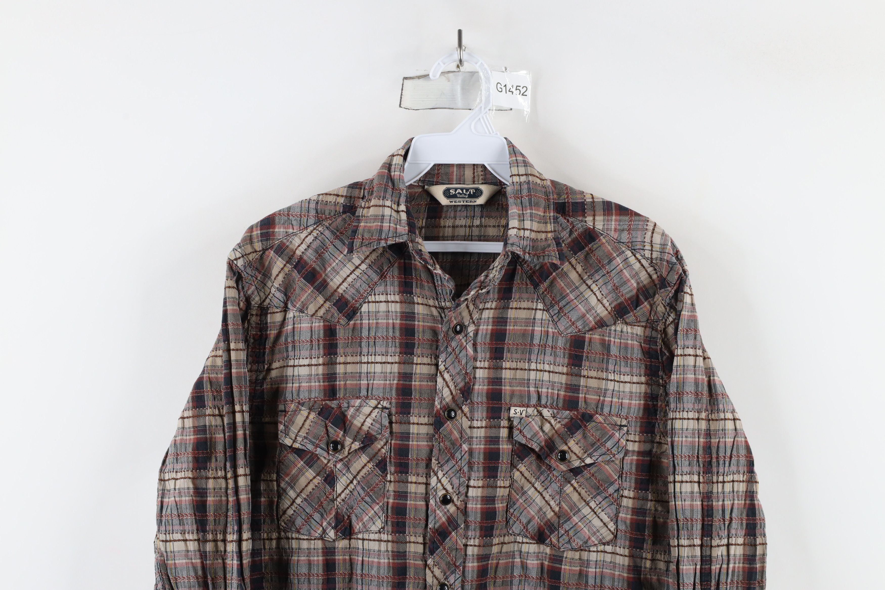 Salt Valley × Vintage Salt Valley Western Cowboy Snap Button Collared Shirt Plaid Size US XS / EU 42 / 0 - 2 Thumbnail