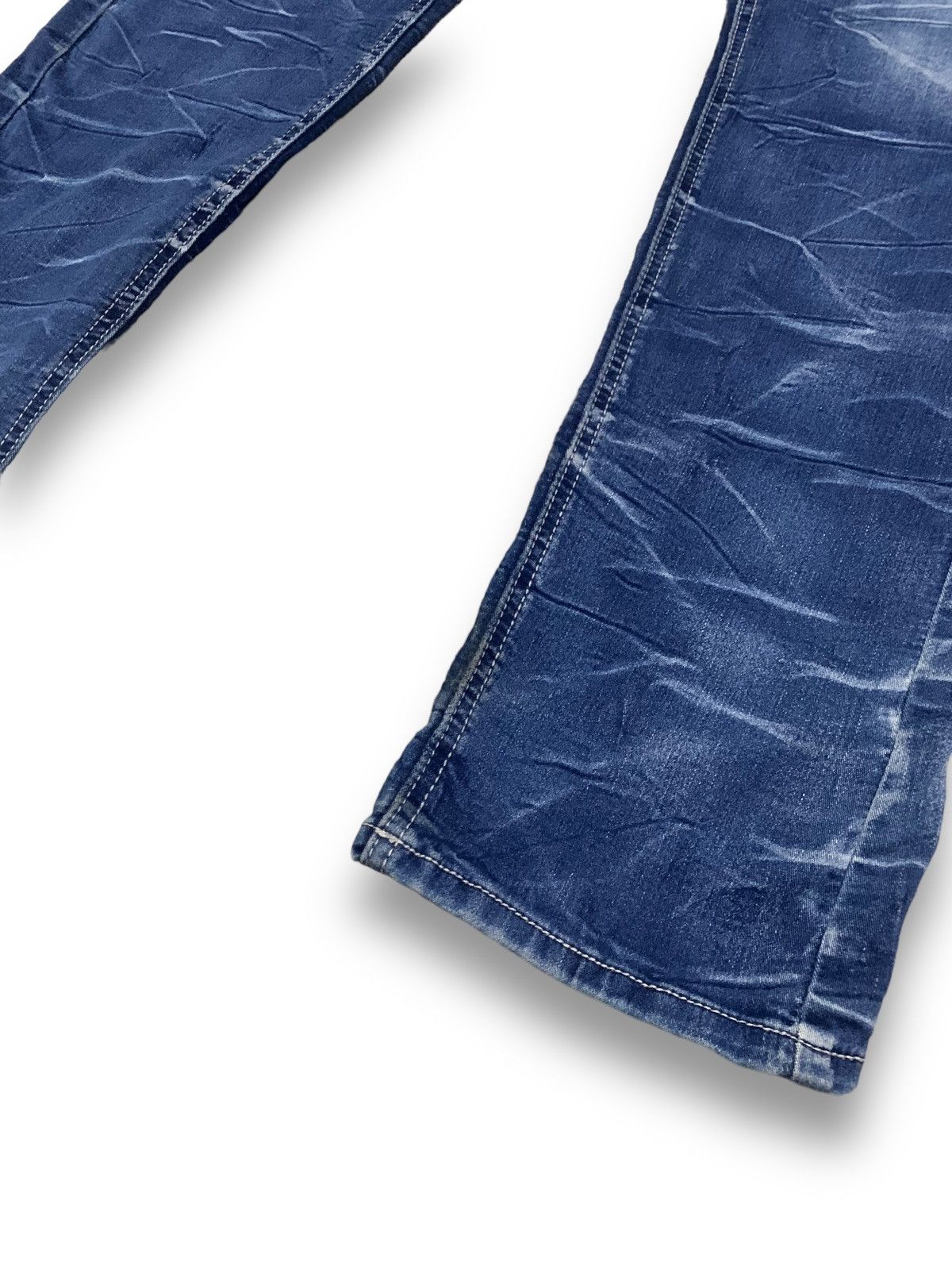 semanticdesign Semantic Design Blue Washed Stretch Slim Taper Punk Jeans Size US 33 - 10 Thumbnail