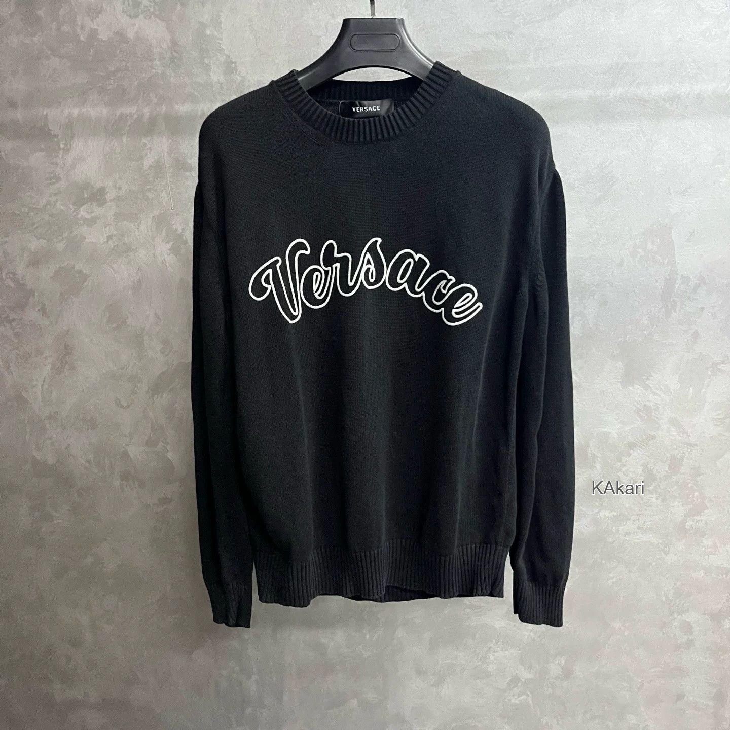 Versace Versace Black Embroidered Crewneck Sweater Size US L / EU 52-54 / 3 - 1 Thumbnail