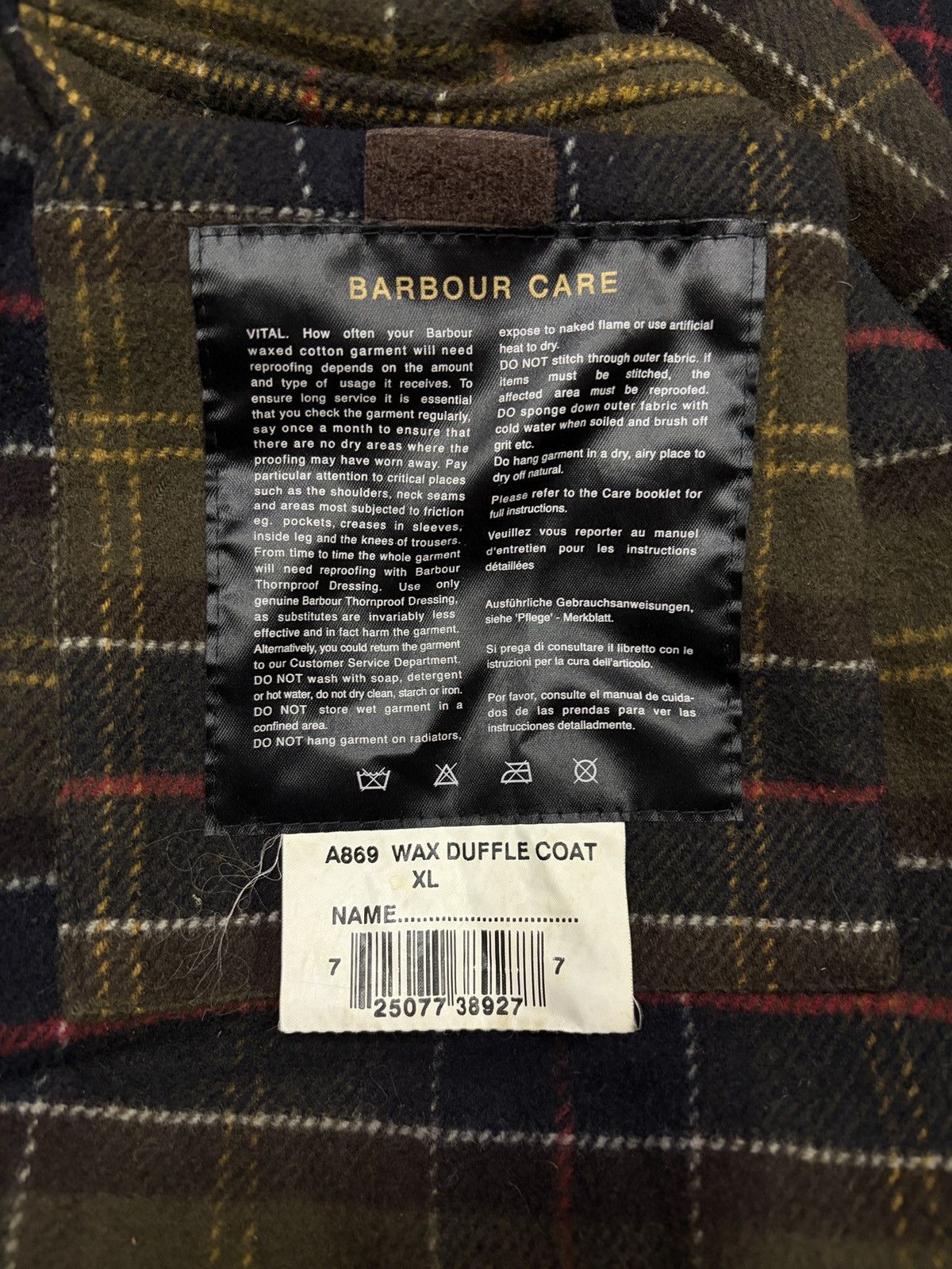 Barbour Rare vintage Barbour Wax jacket wax Duffle Coat A869 brown Size US XL / EU 56 / 4 - 5 Thumbnail