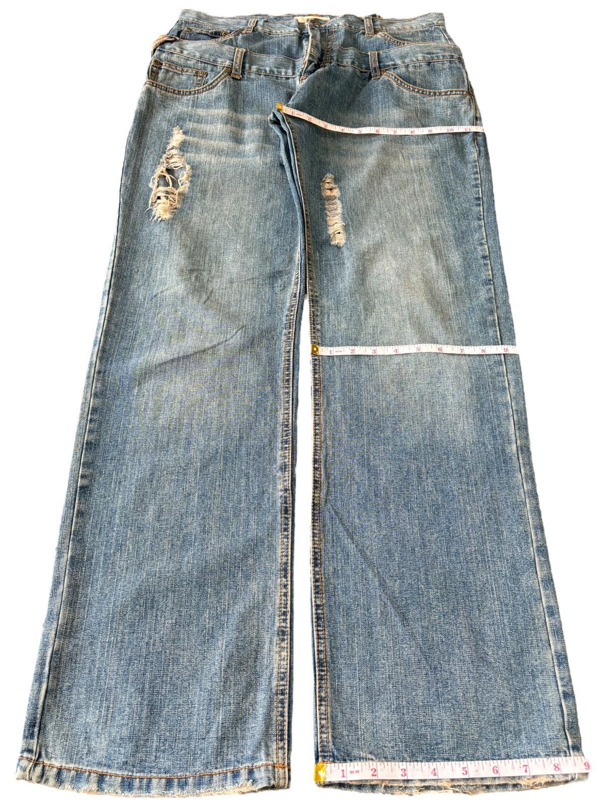 JNCO Vintage Japanese Brand Double Waist Distressed Baggy Jeans Size US 34 / EU 50 - 12 Thumbnail