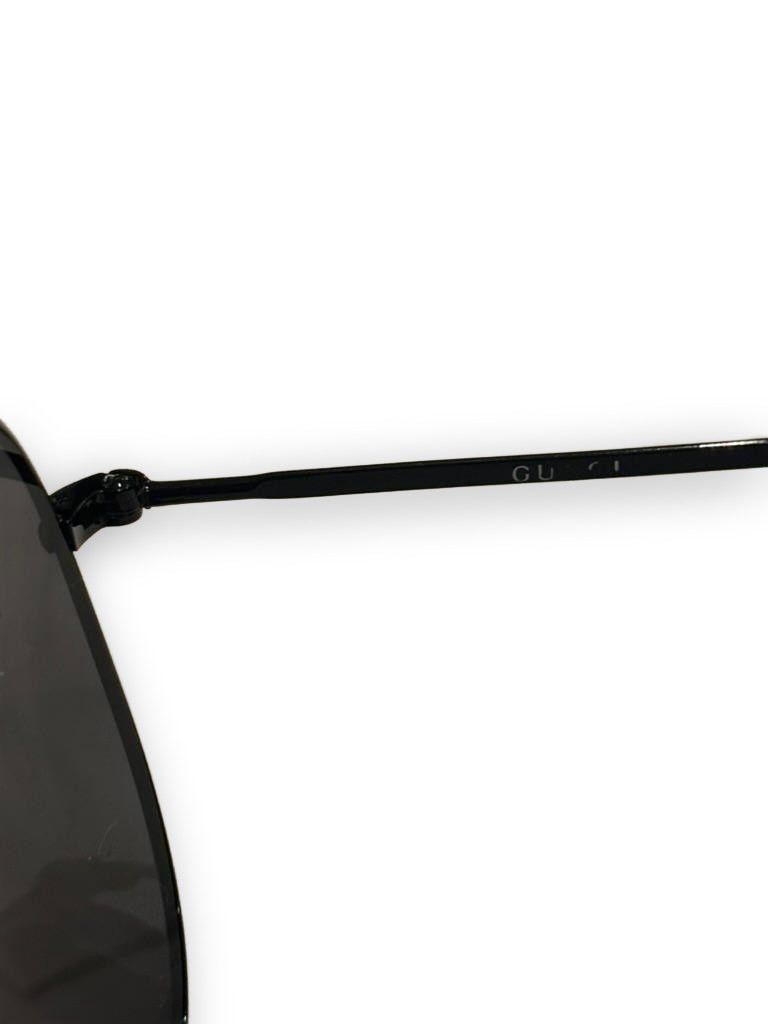 Gucci Gucci - Aviator Black Dark Grey Lenses Preloved Size ONE SIZE - 5 Thumbnail