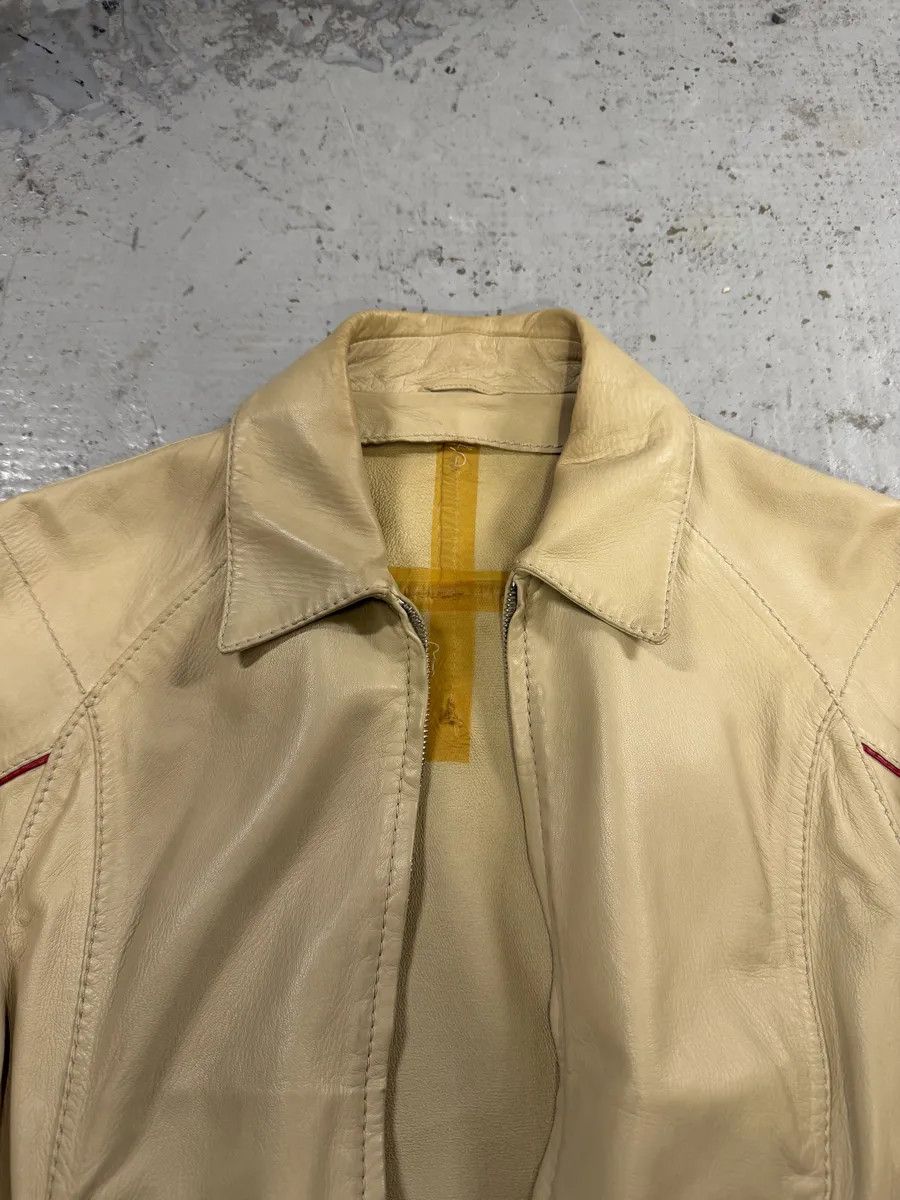 Prada 2000s Prada Creamy White Biker Leather Jacket Size S / US 4 / IT 40 - 9 Thumbnail