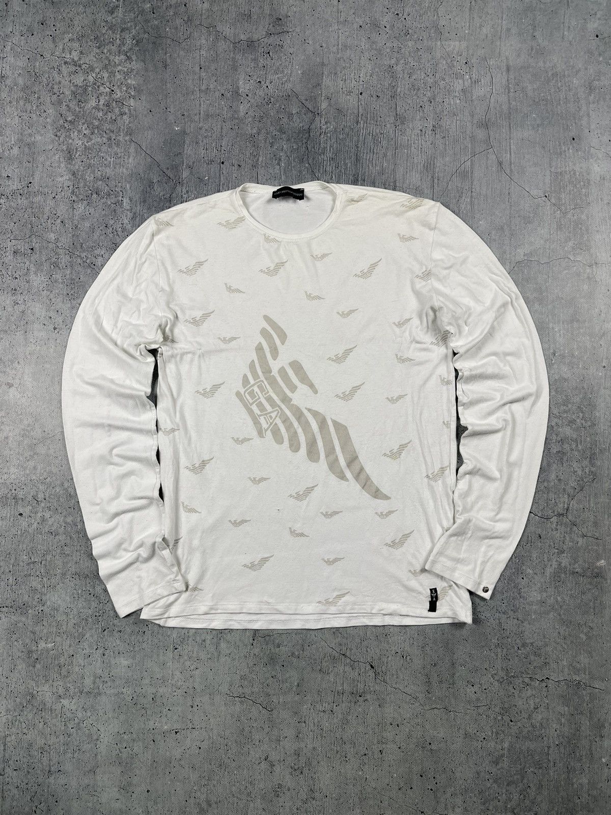 Giorgio Armani Vintage Armani Monogram Logo long sleeve T-shirt Size US M / EU 48-50 / 2 - 1 Thumbnail