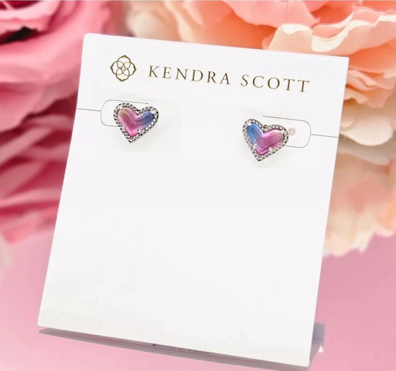 Kendra Scott Kendra Scott Ari Heart Stud Earrings - Lilac Opal Resin Size ONE SIZE - 5 Thumbnail