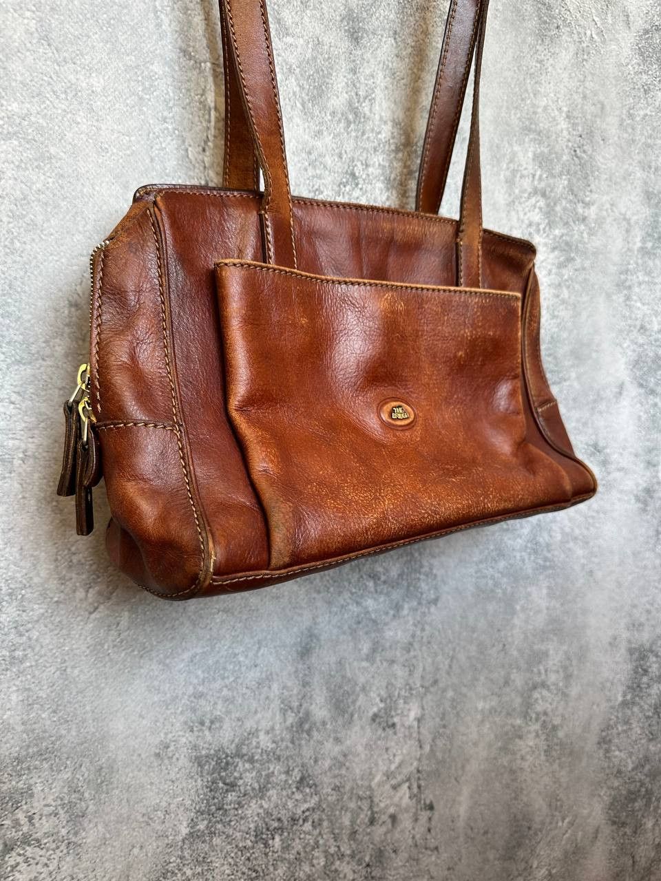 Genuine Leather The Bridge Vintage Cognac Leather Shoulder Bag – Italian Size ONE SIZE - 3 Thumbnail