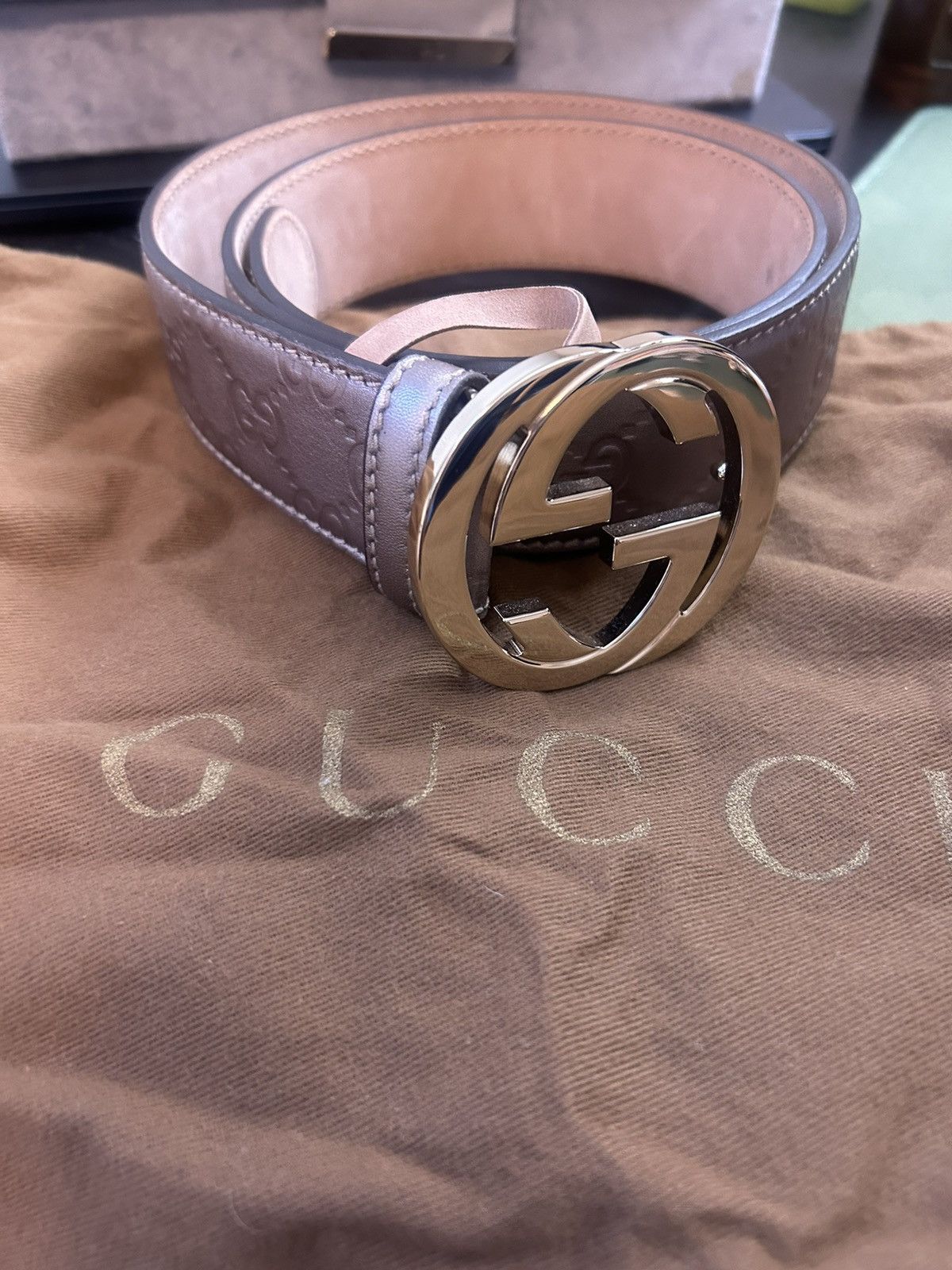 Gucci Gucci purple leather belt Size ONE SIZE - 1 Thumbnail