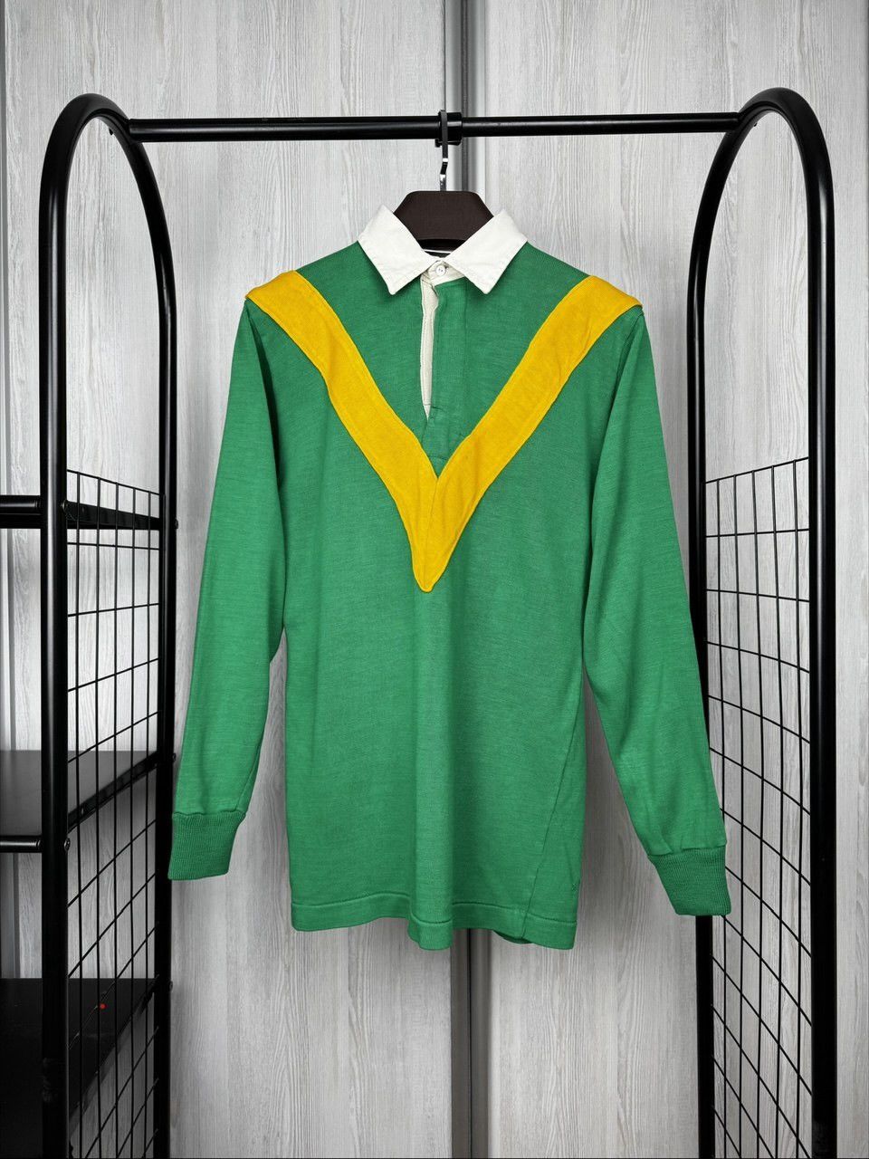 Other HALBRO #1 1980s Rugby Shirt Green Orange Stripe Vintage 40in Size US M / EU 48-50 / 2 - 1 Thumbnail