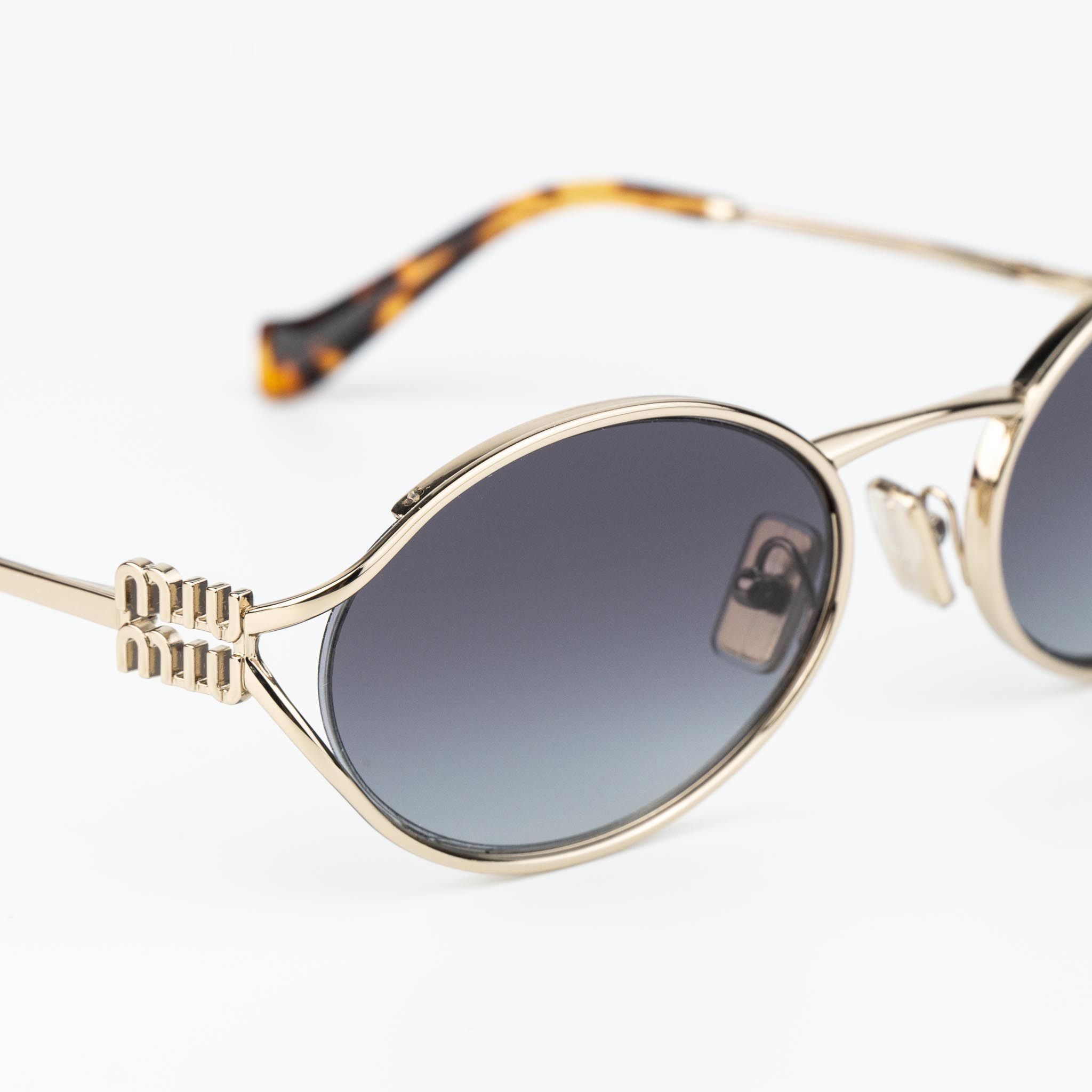 Miu Miu NEW Miu Miu MU52YS ZVN5D1 LOGO Oval Unisex Sunglasses Size ONE SIZE - 9 Thumbnail