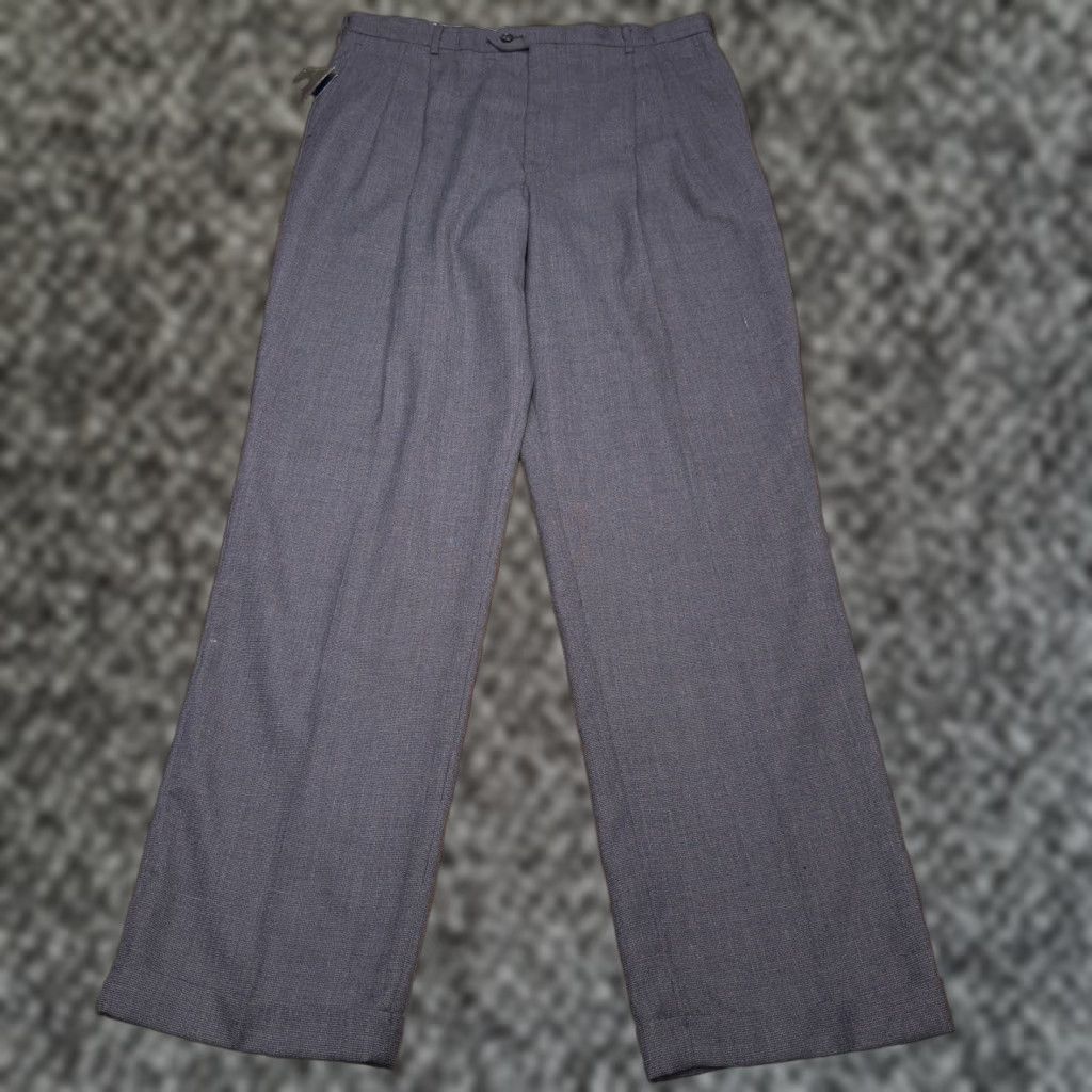 Ralph Lauren VINTAGE Chaps Ralph Lauren Pants Trousers Mens 38x34 Gray Pleated Cuffed New Dress Pants Classic Vertical Straight Size US 38 / EU 54 - 1 Thumbnail