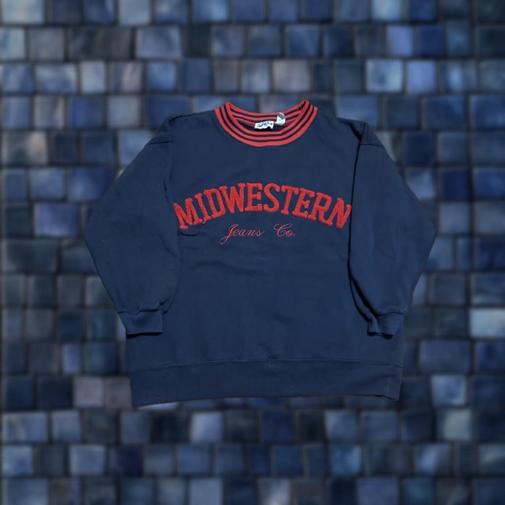 CO VINTAGE Midwestern Jeans Co Sweatshirt Crewneck Mens Medium Black 90s Pullover Sweatshirt Mens, 90s Vintage, Black, M Size US M / EU 48-50 / 2 - 1 Thumbnail