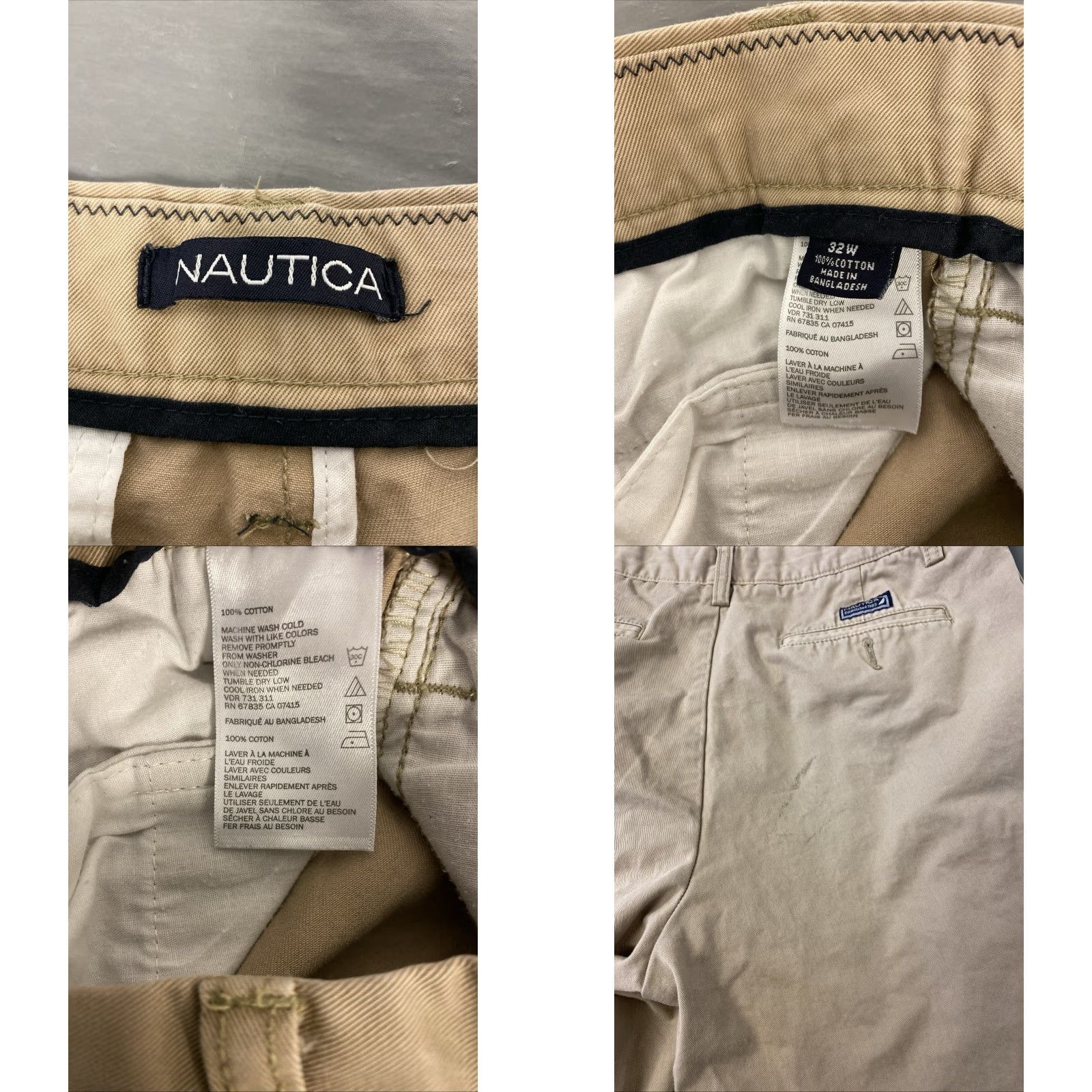 Nautica Nautica Men's Classic Fit Shorts Khaki Tan Cotton 9in Inseam Zip Button Pockets Casual Golf/Beach 32 Regular Mens Size US 32 / EU 48 - 8 Thumbnail