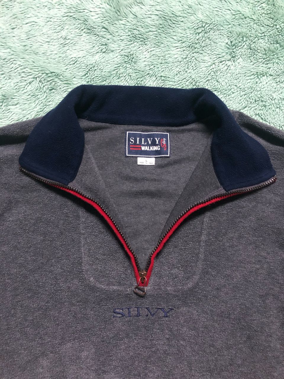 Other VINTAGE WALKING SILVY HALF ZIPPER CENTER FLEECE JACKET Size US L / EU 52-54 / 3 - 4 Thumbnail
