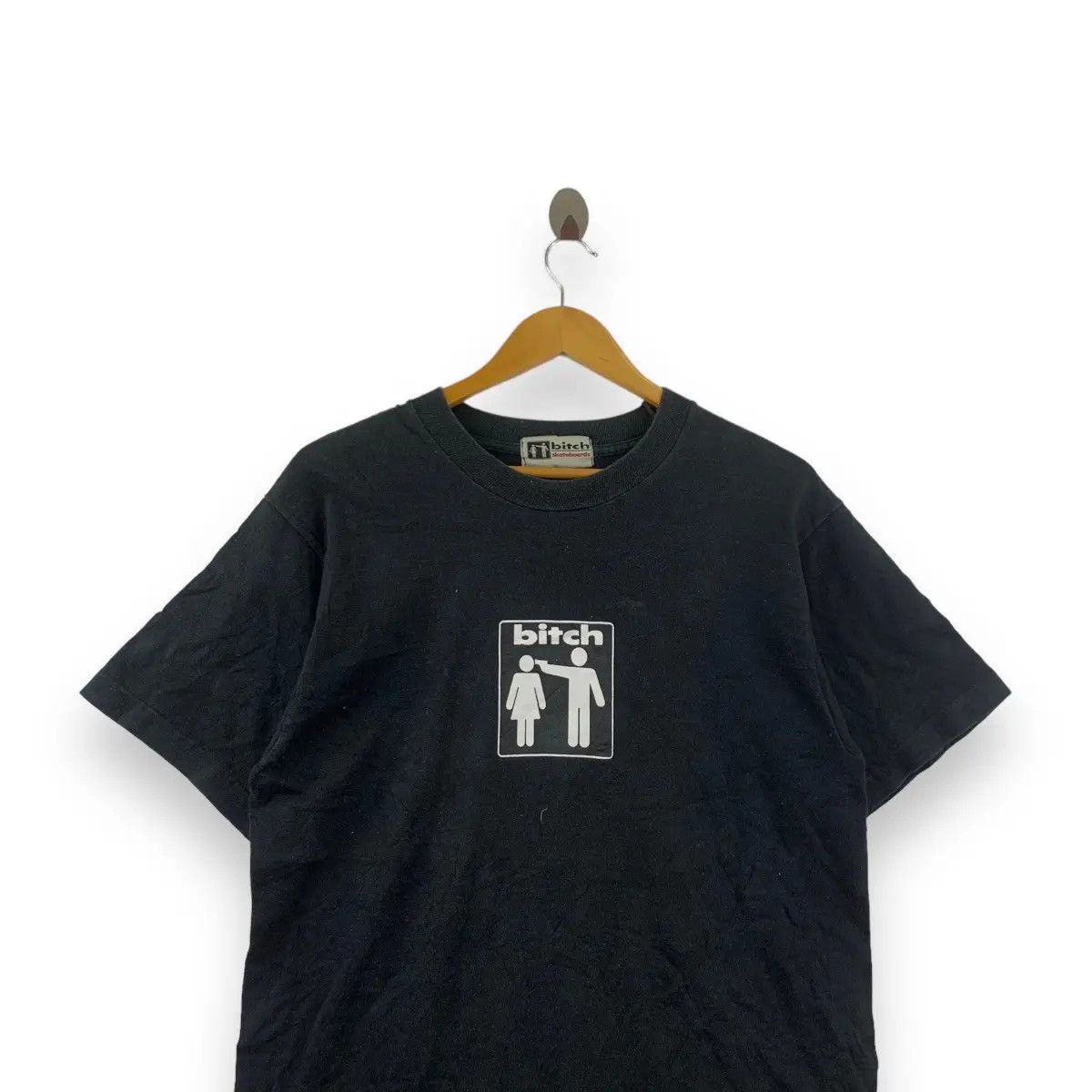 Vintage Vintage 90’ BITCH SKATEBOARDS Hip Hop Rap Tee Shirt Size US M / EU 48-50 / 2 - 2 Thumbnail