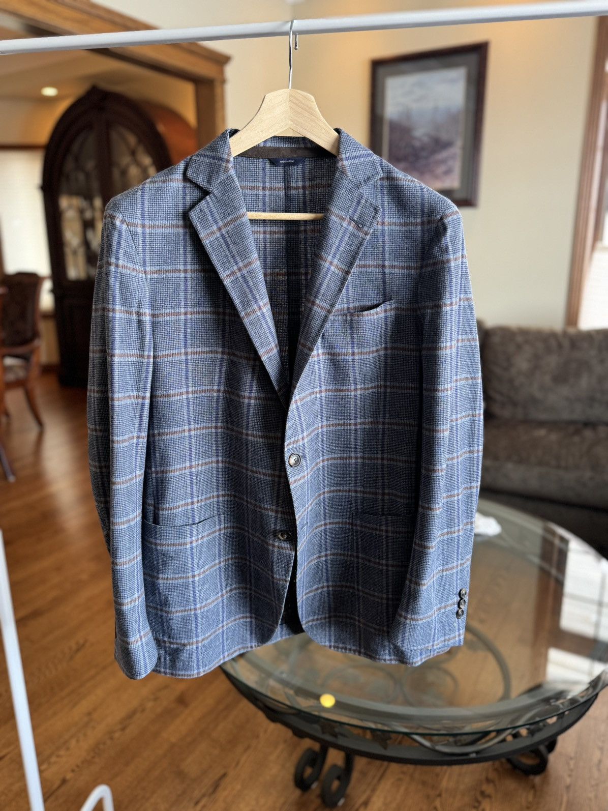 Tombolini Tombolini Blue Check Summer Sport Coat Size 40R - 1 Thumbnail