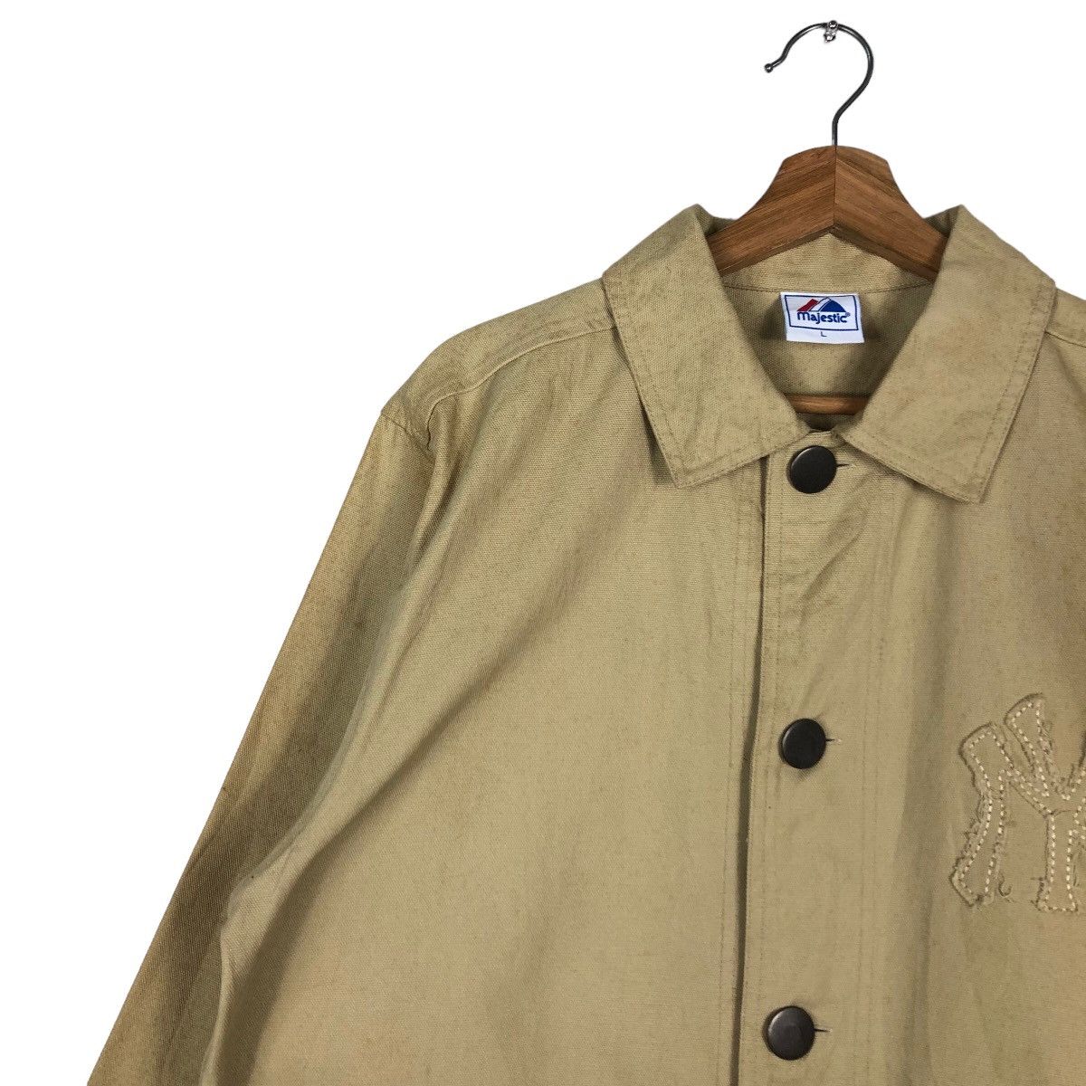 Japanese Brand 🔥Vintage Chore Jacket Majestic New York Big Logo Spell Out Size US L / EU 52-54 / 3 - 7 Thumbnail